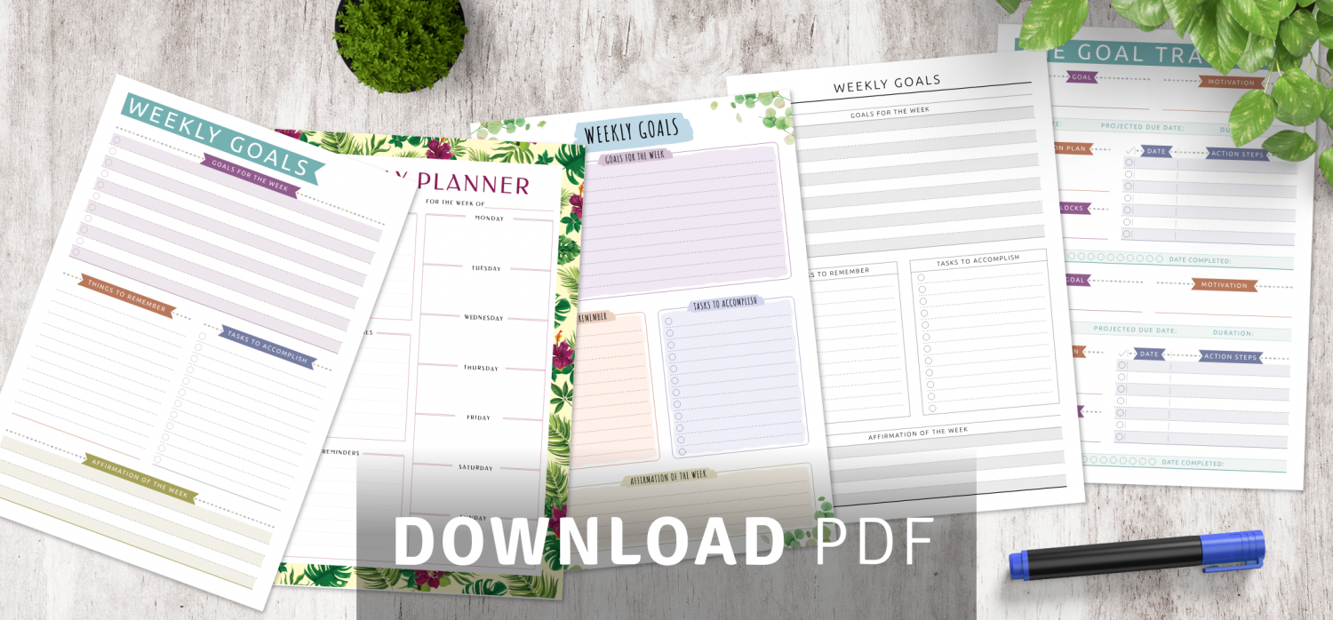 Download Weekly Goal Planner Templates