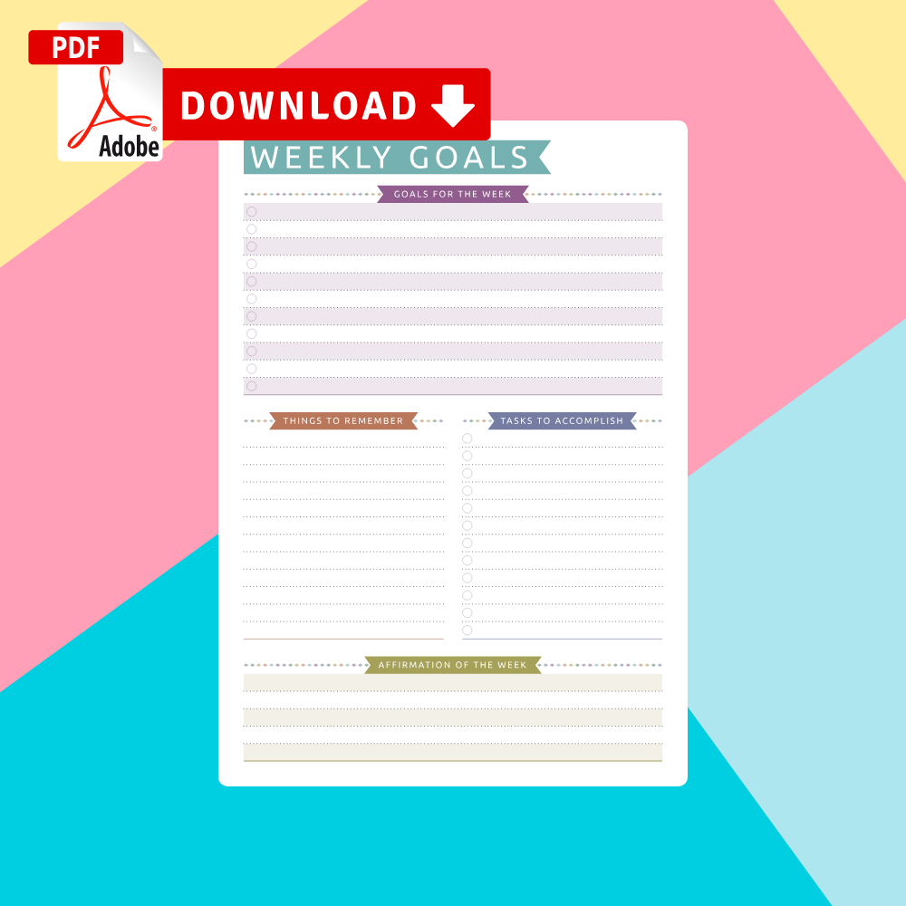 Weekly Goal Planner Templates PDF