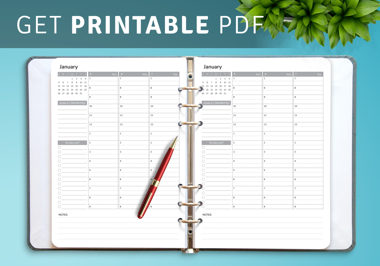 Weekly planner with To-Do list templates