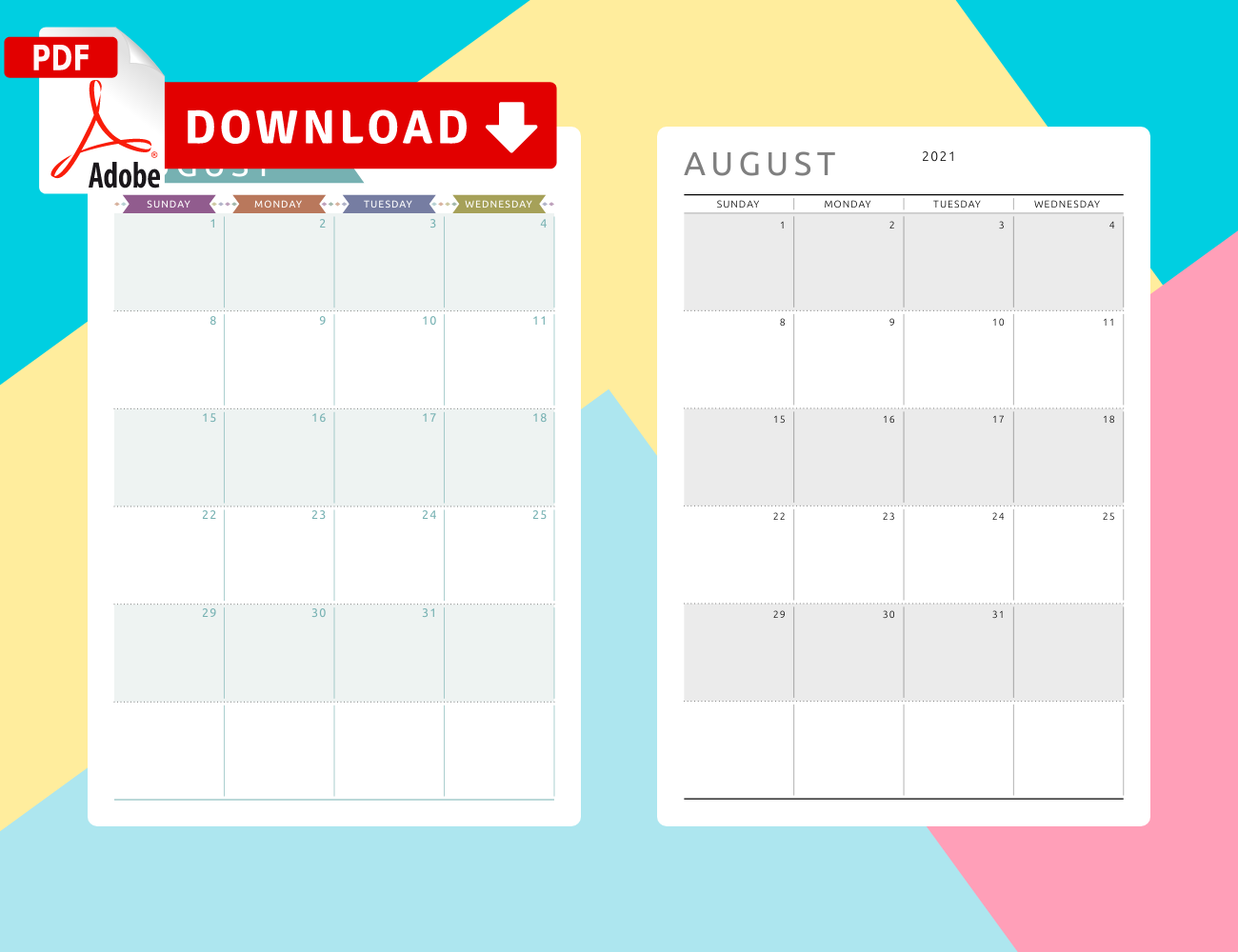 August 2022 Calendar Templates PDF