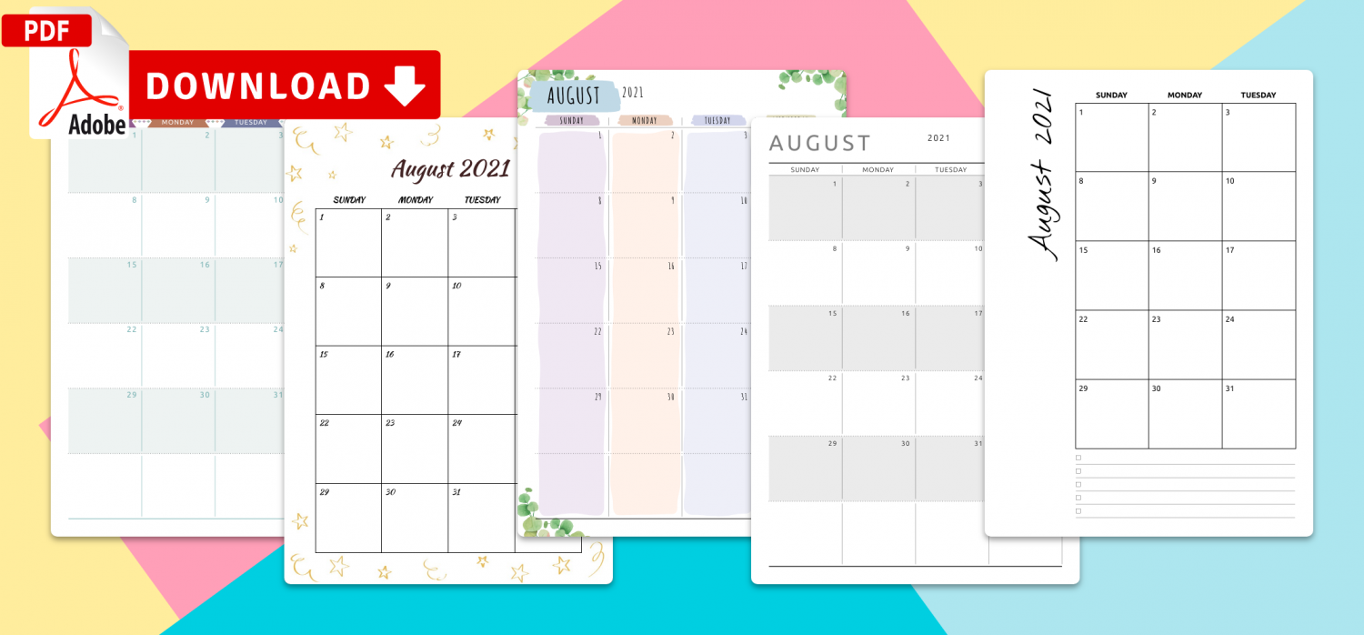 Get August Calendar Templates