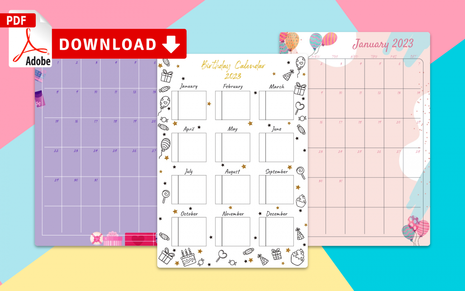 Office Birthday Calendar Template