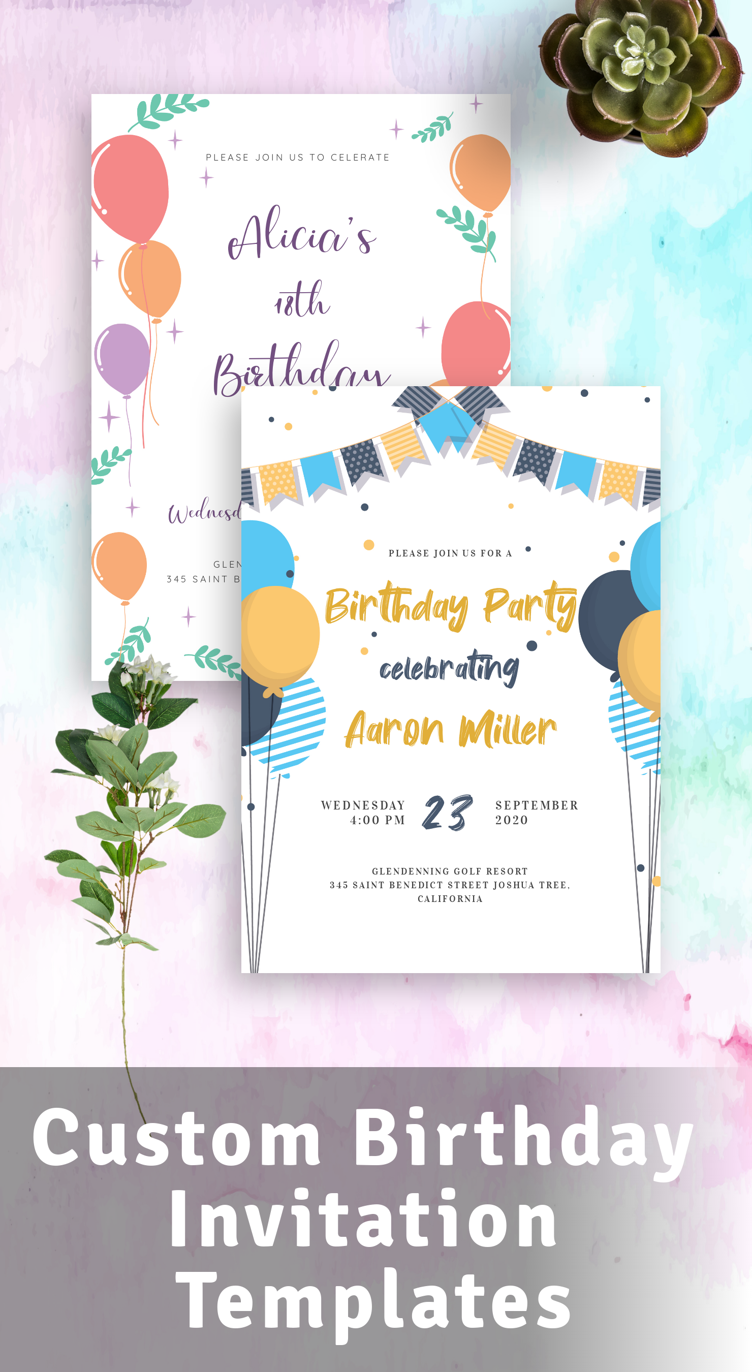 Sophisticated Adult Birthday Party Invitations Surprise Party Invitations Printable or Printed Cards Personalized Invites for men or women