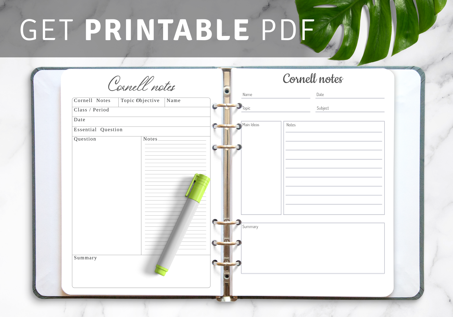 Get Cornell Notes Templates