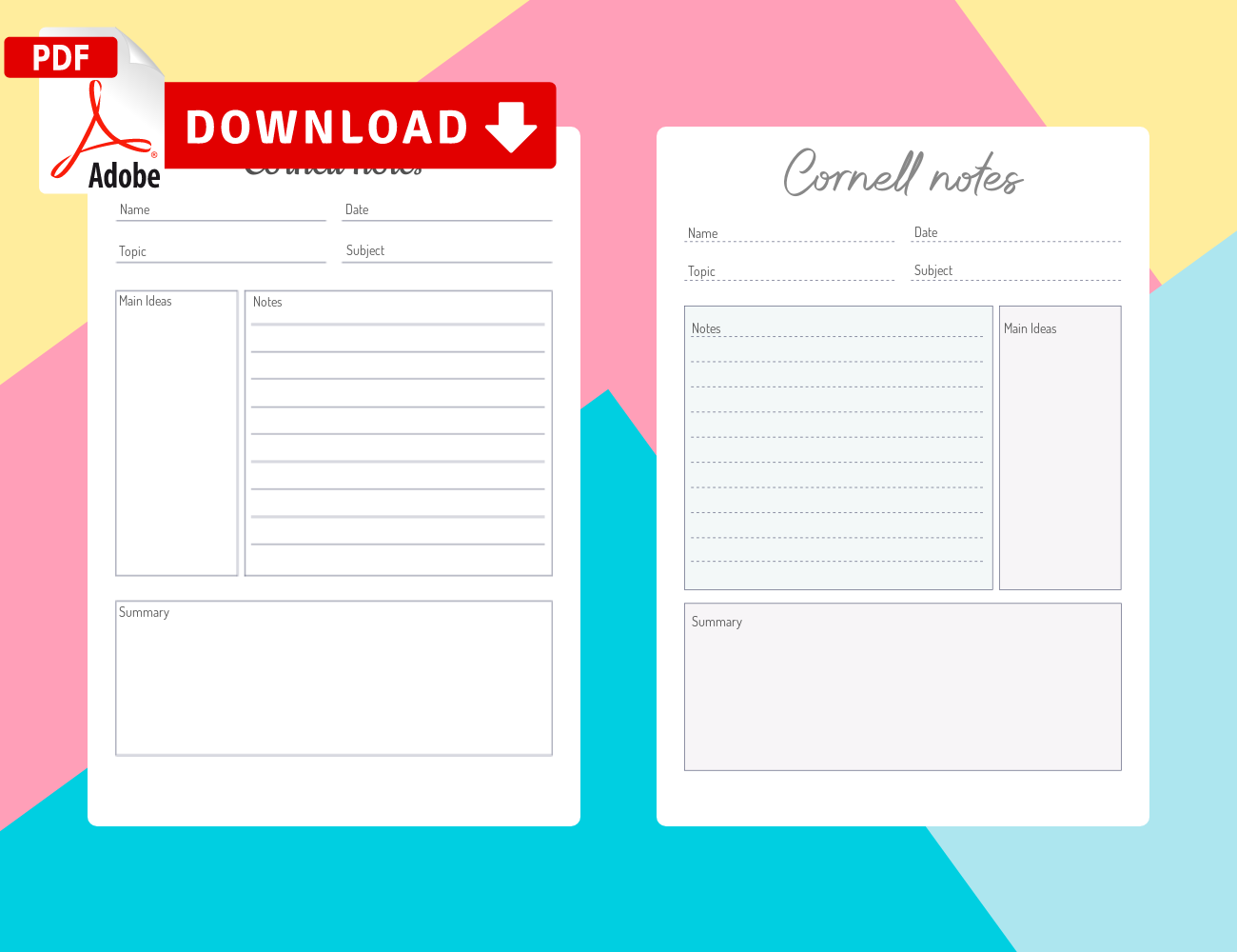 Cornell Notes Templates - Download iPad-friendly and Printable PDF Pertaining To Google Docs Cornell Notes Template