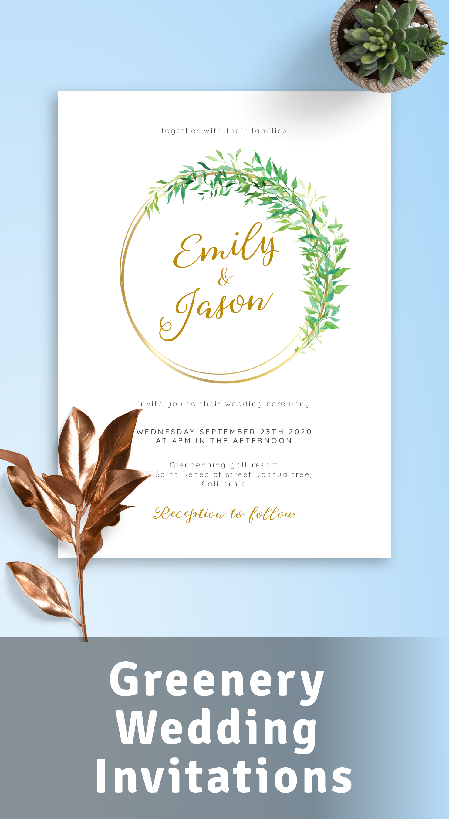 Perfect Greenery Wedding Invitations