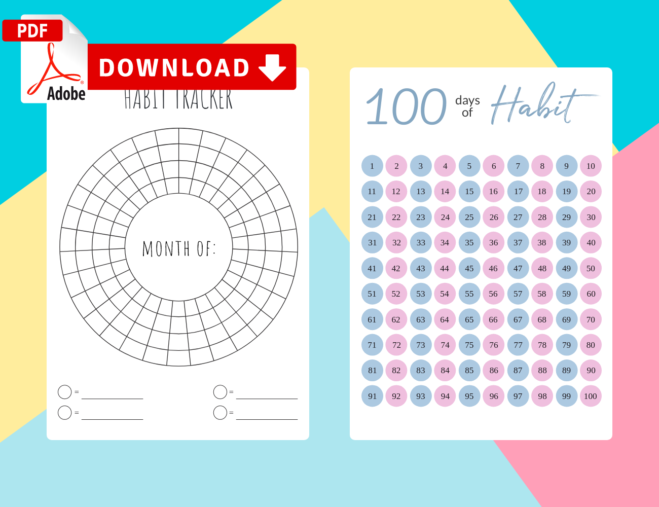 Habit Tracker Templates Download Printable and iPadFriendly PDF