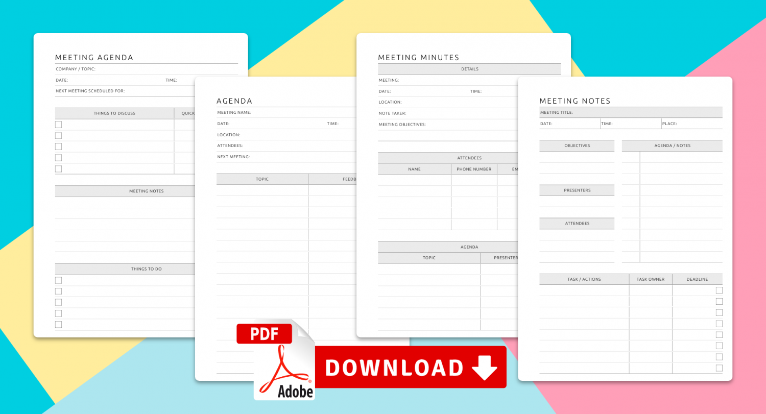 Download Printable Meeting Notes Templates PDF