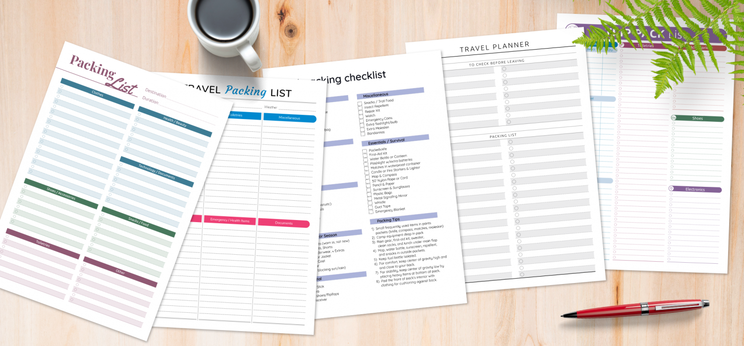 business travel packing list template