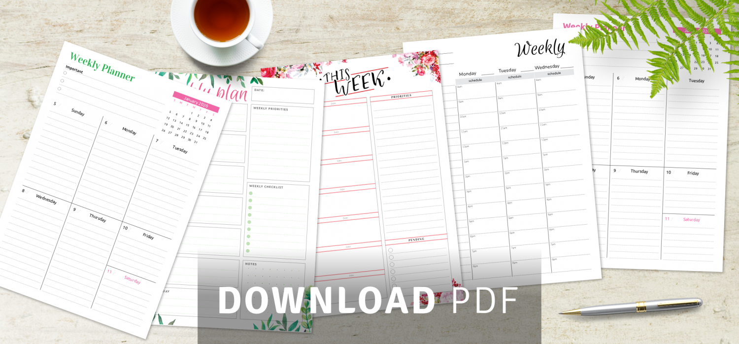 Download Printable Weekly Planner Templates