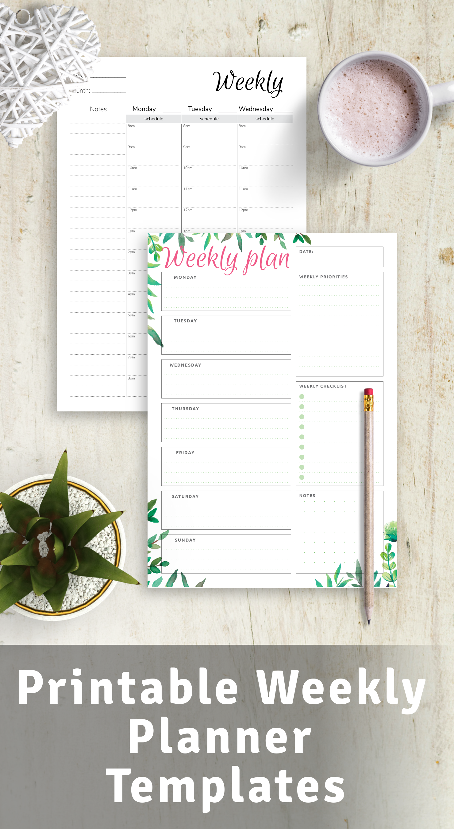 Printable Weekly Planner Templates - Download PDF With Monthly Meeting Calendar Template