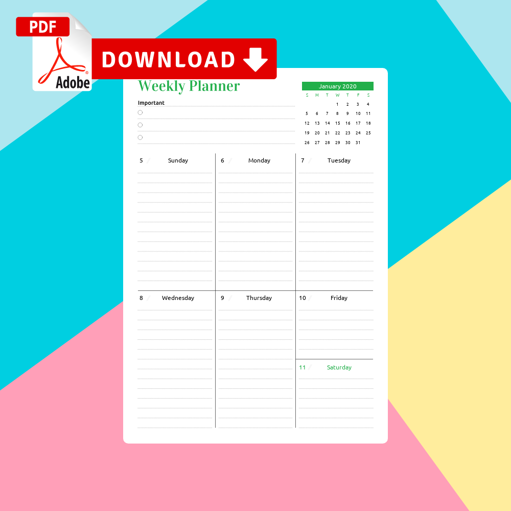 Weekly Schedule Template Online from onplanners.com