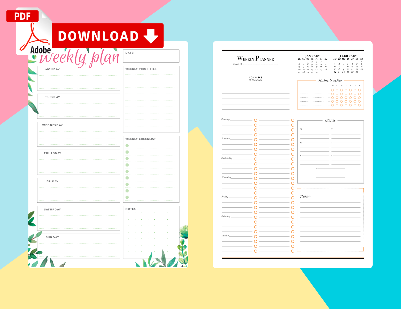 Printable Schedule Template from onplanners.com