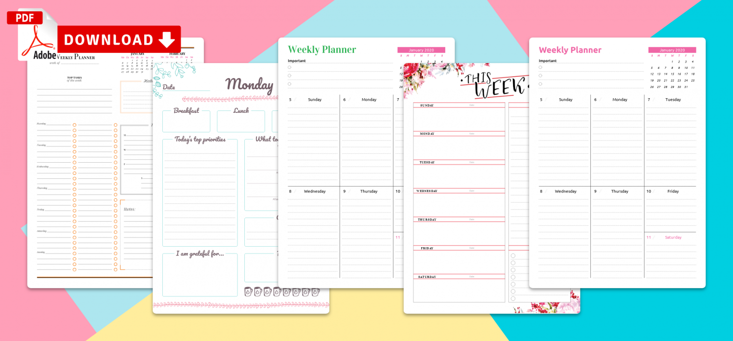 Printable Weekly Planner Templates - Download PDF With Blank Revision Timetable Template