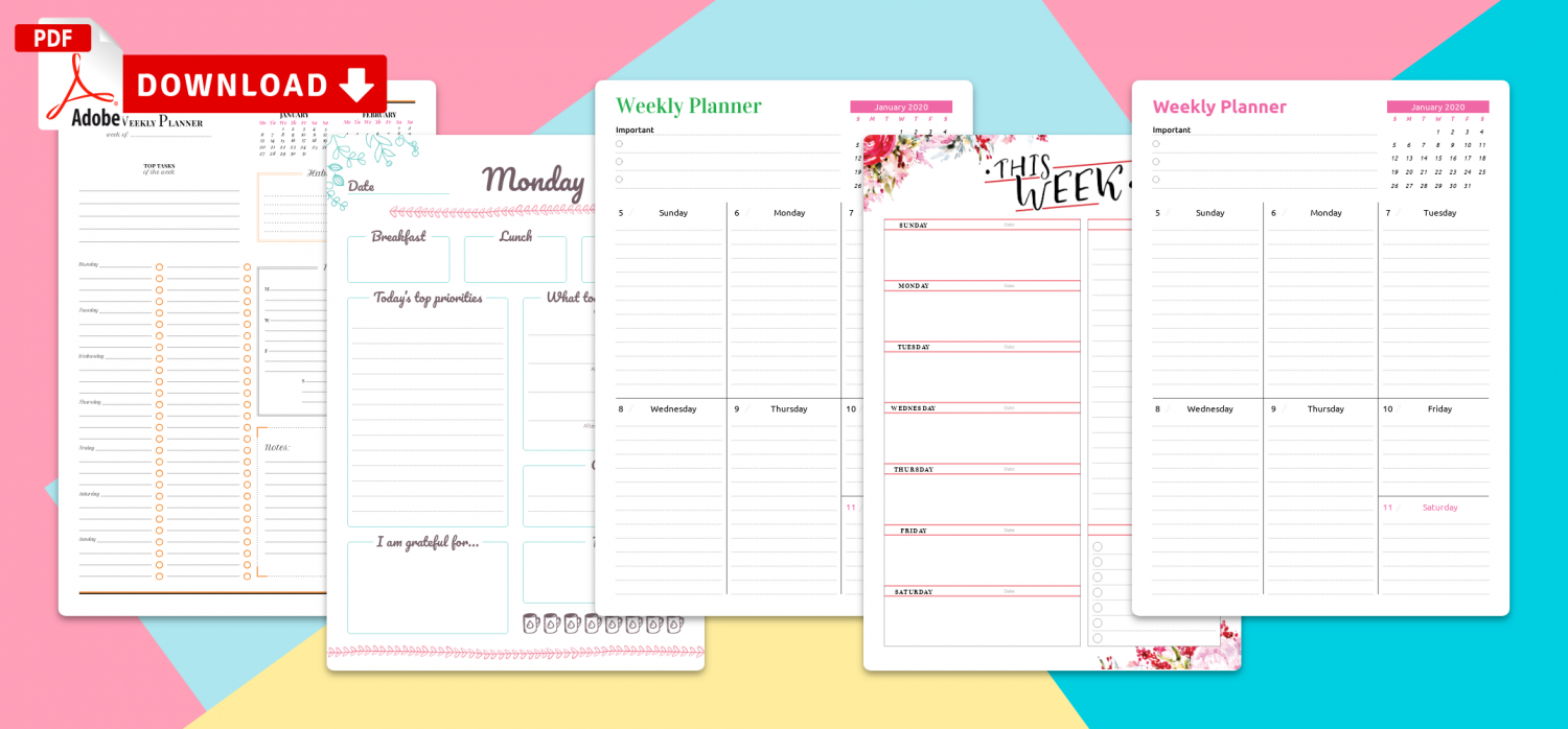 Printable Weekly Planner Templates Download Pdf