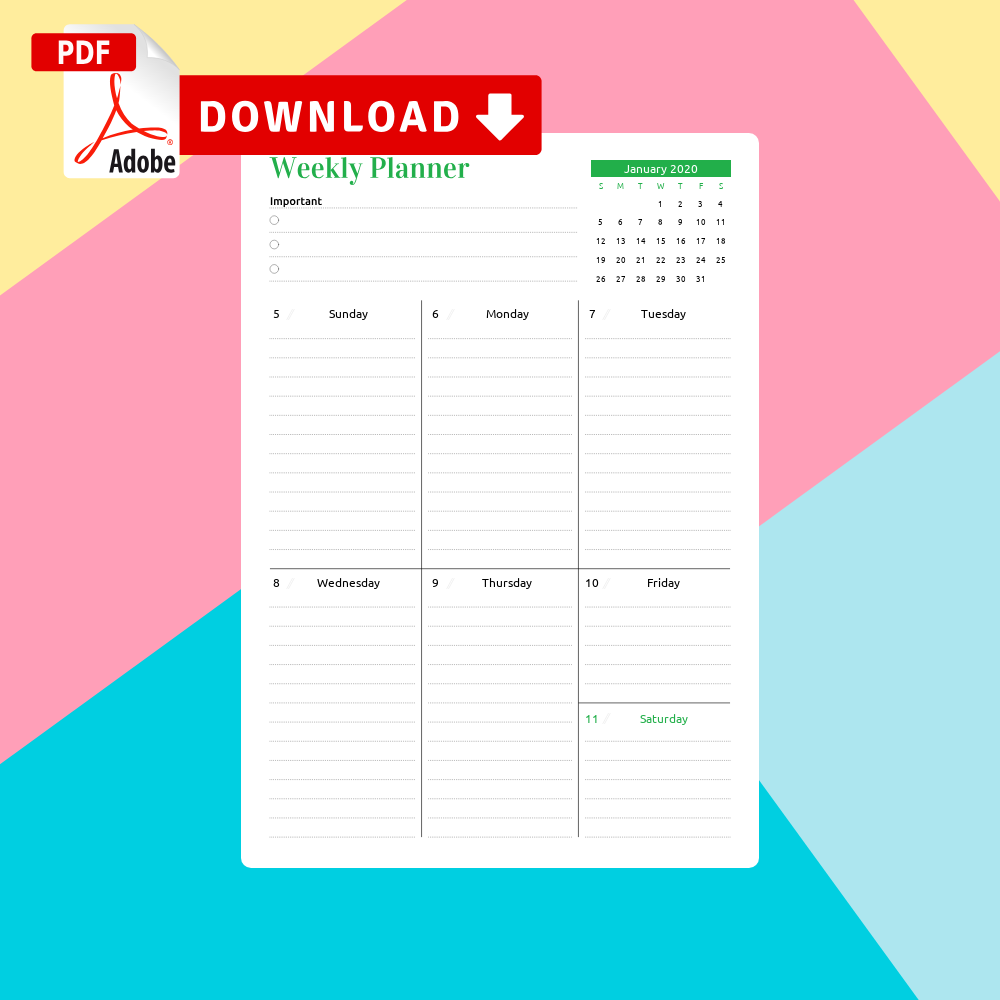 Donwload Weekly Schedule Template