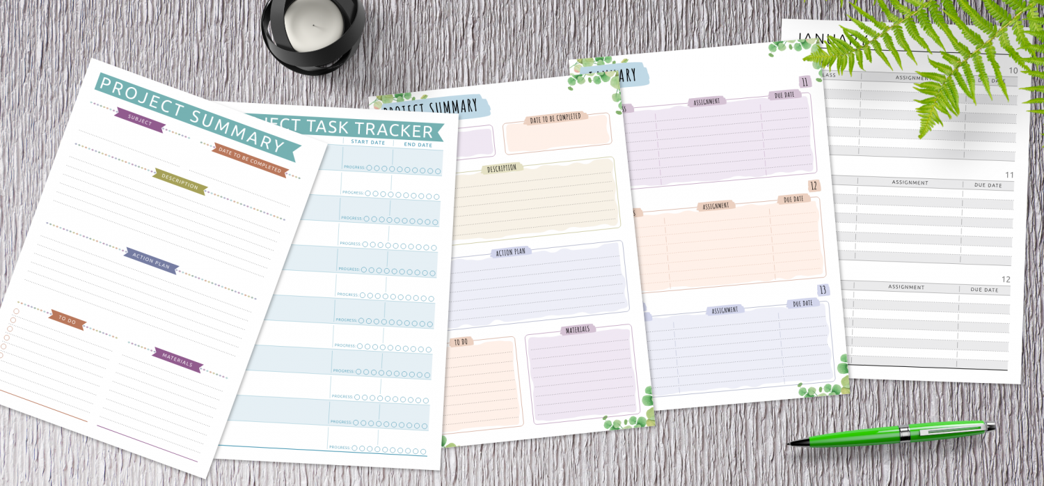 college assignment planner template