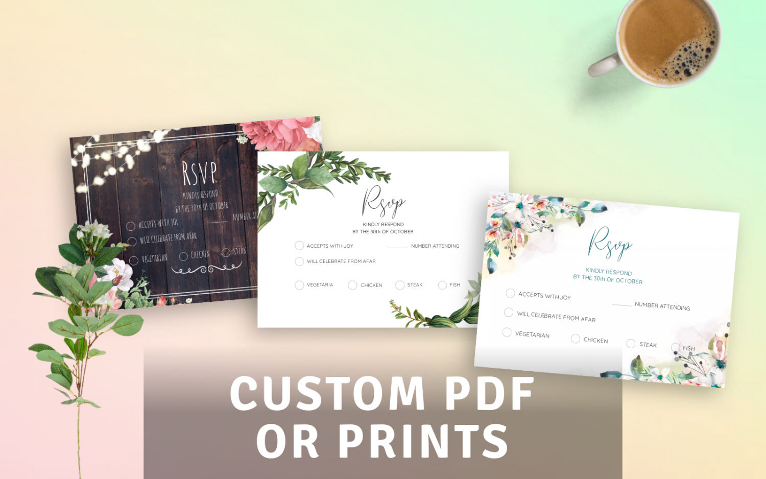 Digital or Printed Wedding RSVP Cards