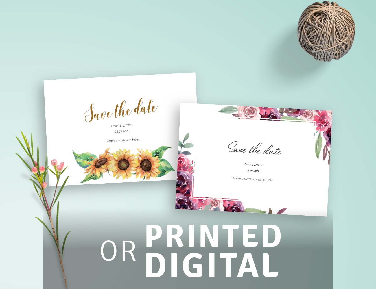 Download or Print Wedding Save The Date Cards