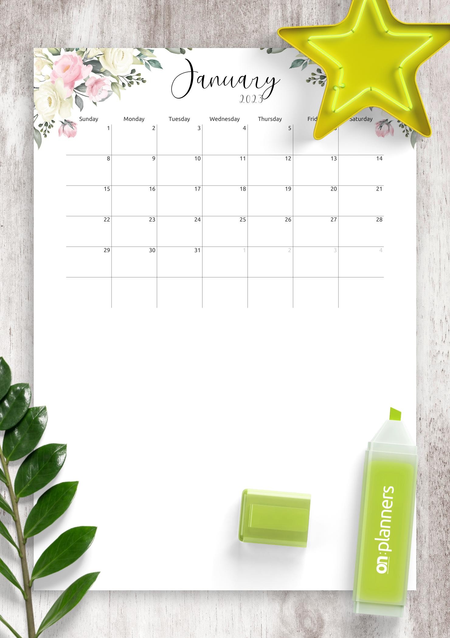 2018 monthly planner printable half page