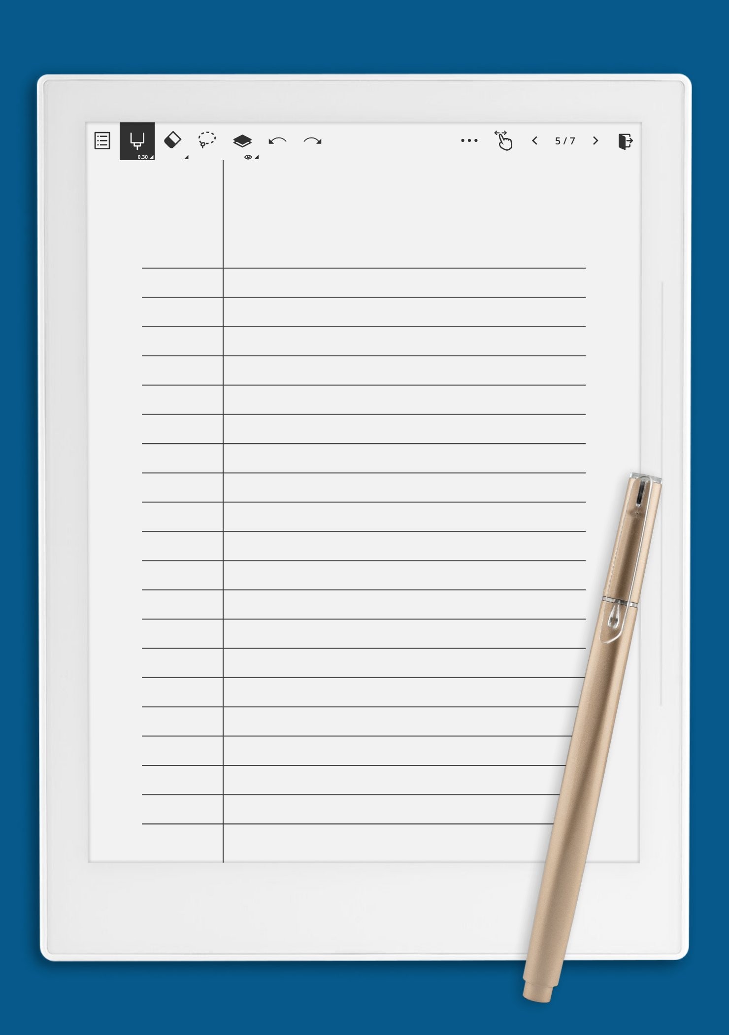 Printable Lined Paper wide-ruled on letter-sized paper in portrait  orientation