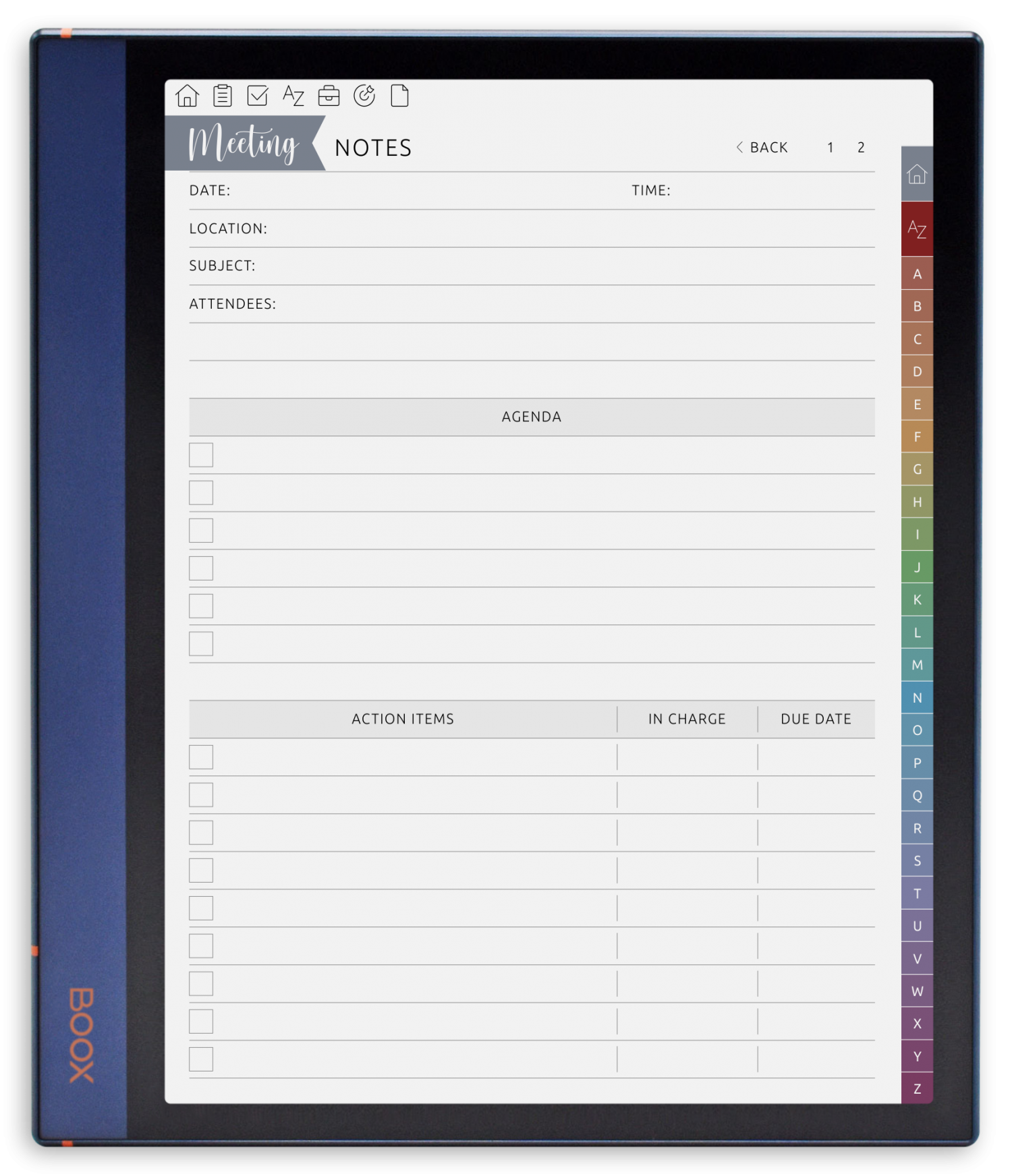 ONYX BOOX - Business Meeting Notes - Portrait Elegant-Color Theme