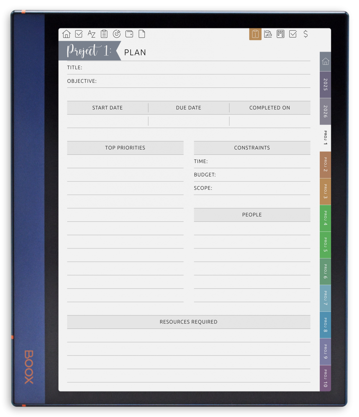 ONYX BOOX - Business Planner - Portrait Elegant-Color Theme
