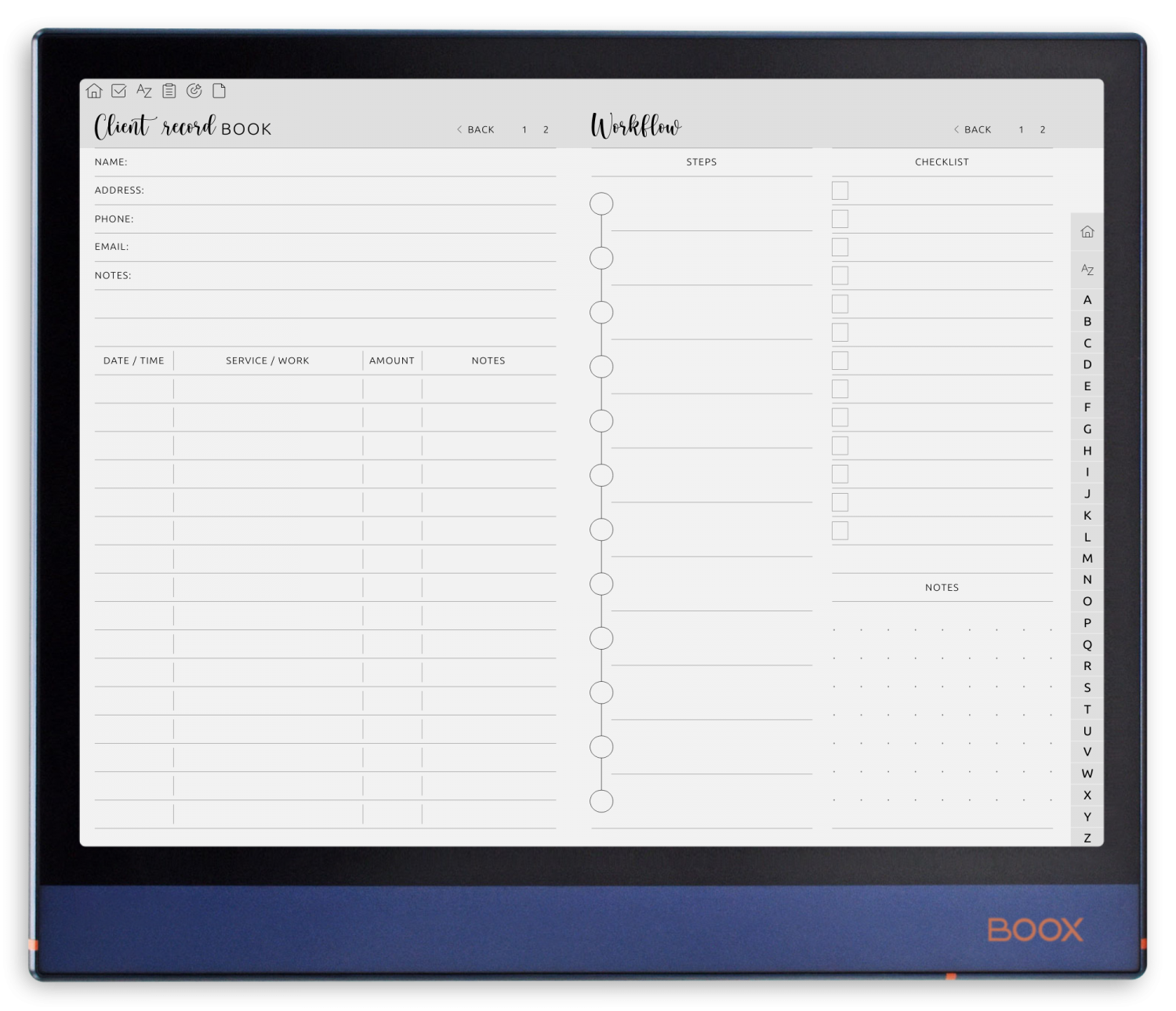 ONYX BOOX - Client Record Book - Landscape Graceful Theme