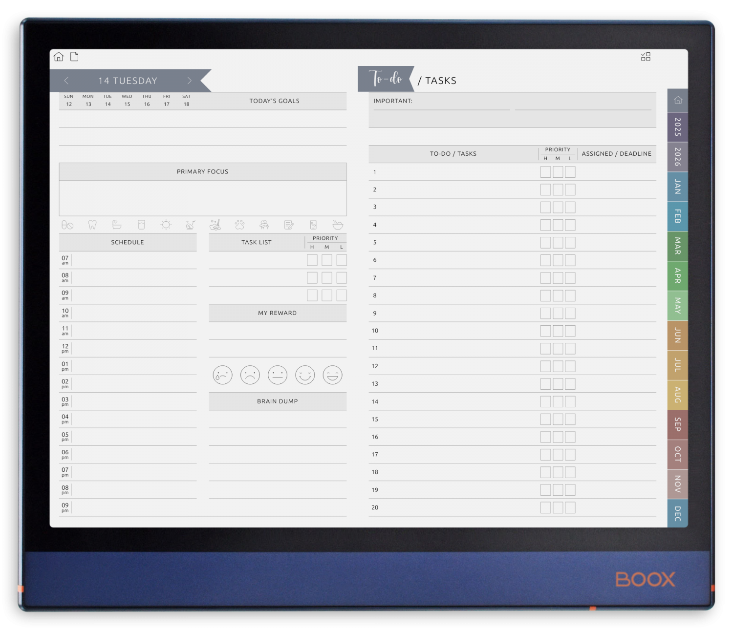 ONYX BOOX - Daily Journal - Landscape Elegant-Color Theme