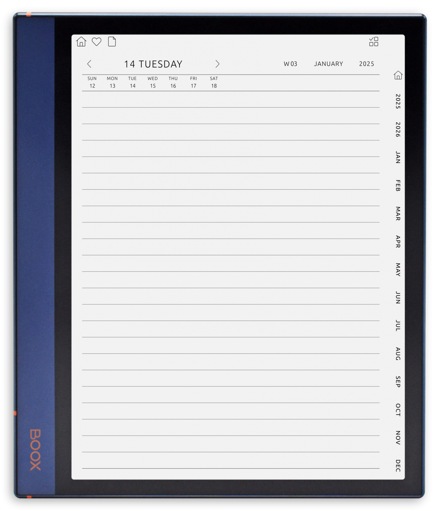 ONYX BOOX - Diary Planner - Portrait Minimal Theme