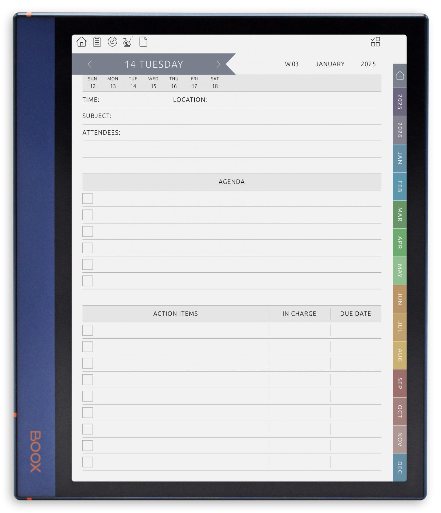 ONYX BOOX - Meeting Notes - Portrait Elegant-Color Theme