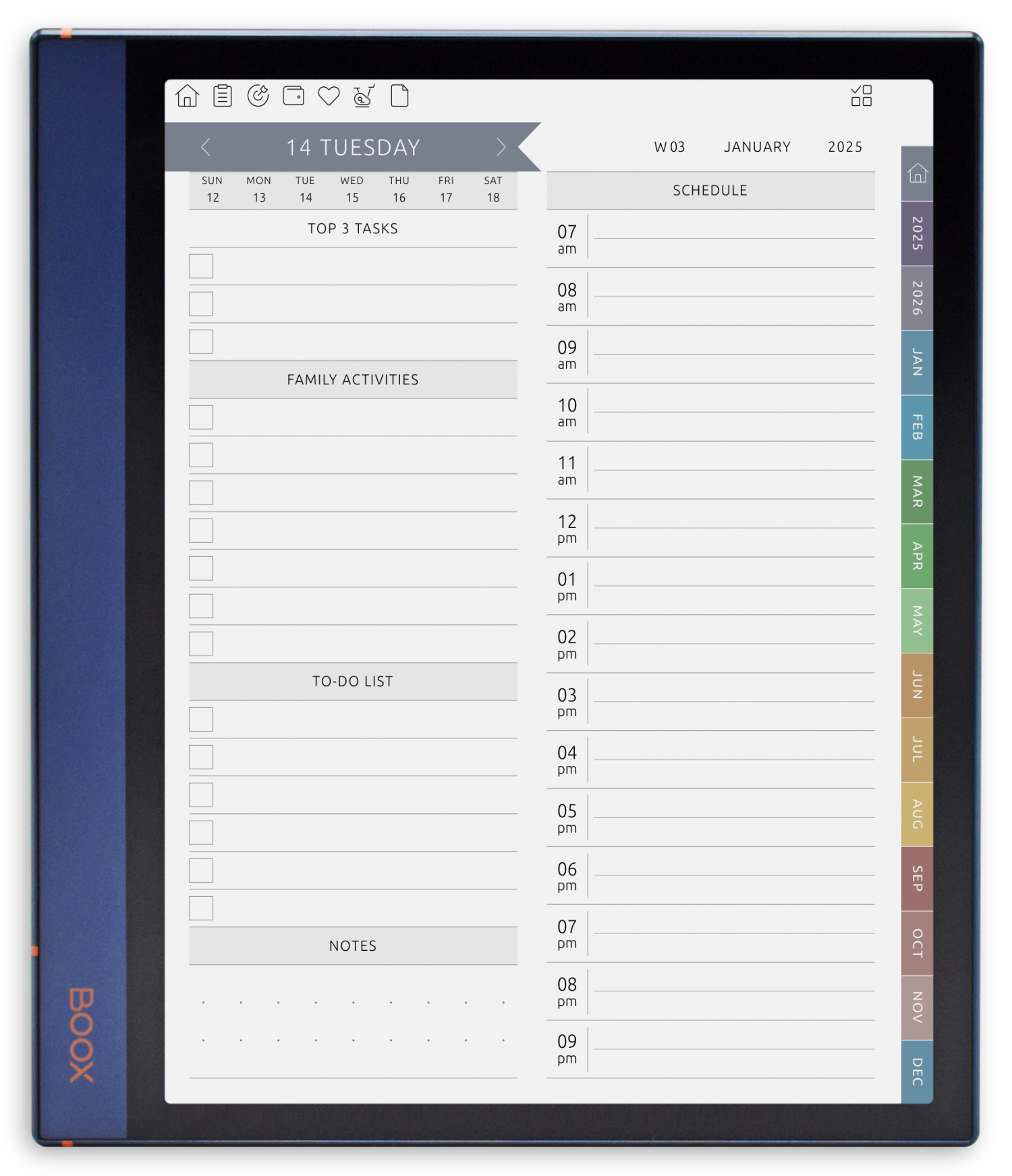 ONYX BOOX - Mom&#039;s Planner - Portrait Elegant-Color Theme
