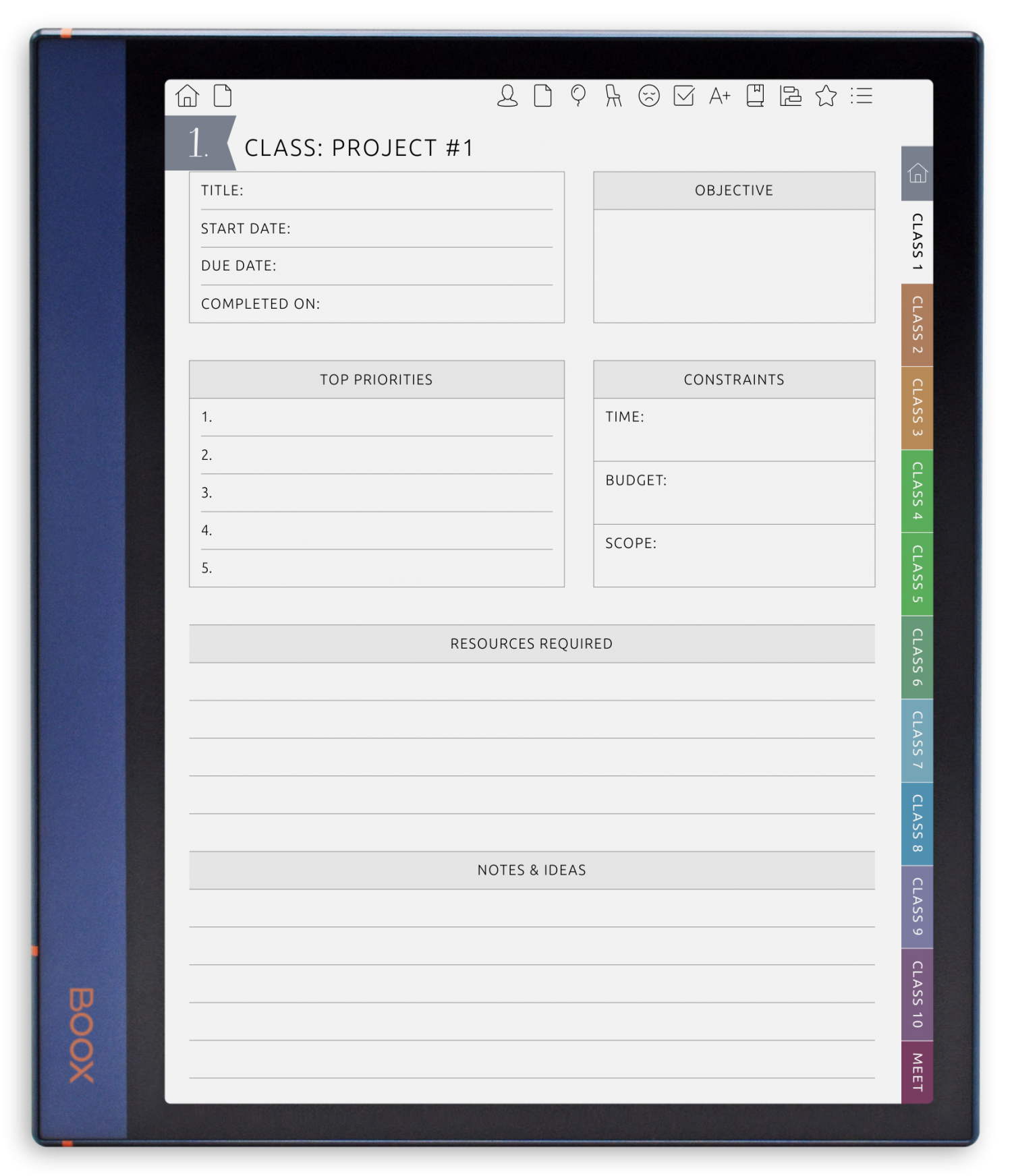 ONYX BOOX - Teacher Planner - Portrait Elegant-Color Theme