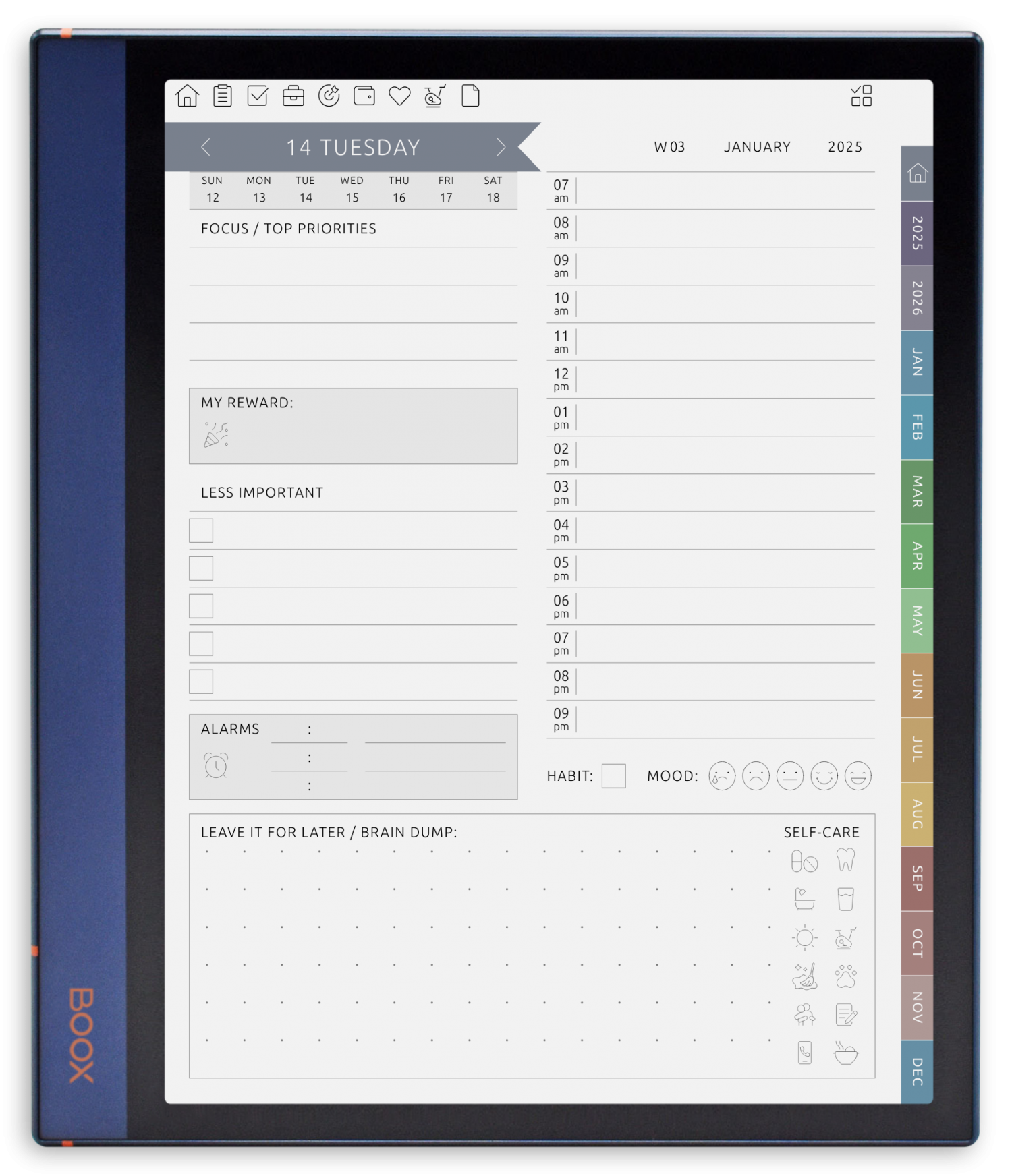 ONYX BOOX - Ultimate Planner - Portrait Elegant-Color Theme