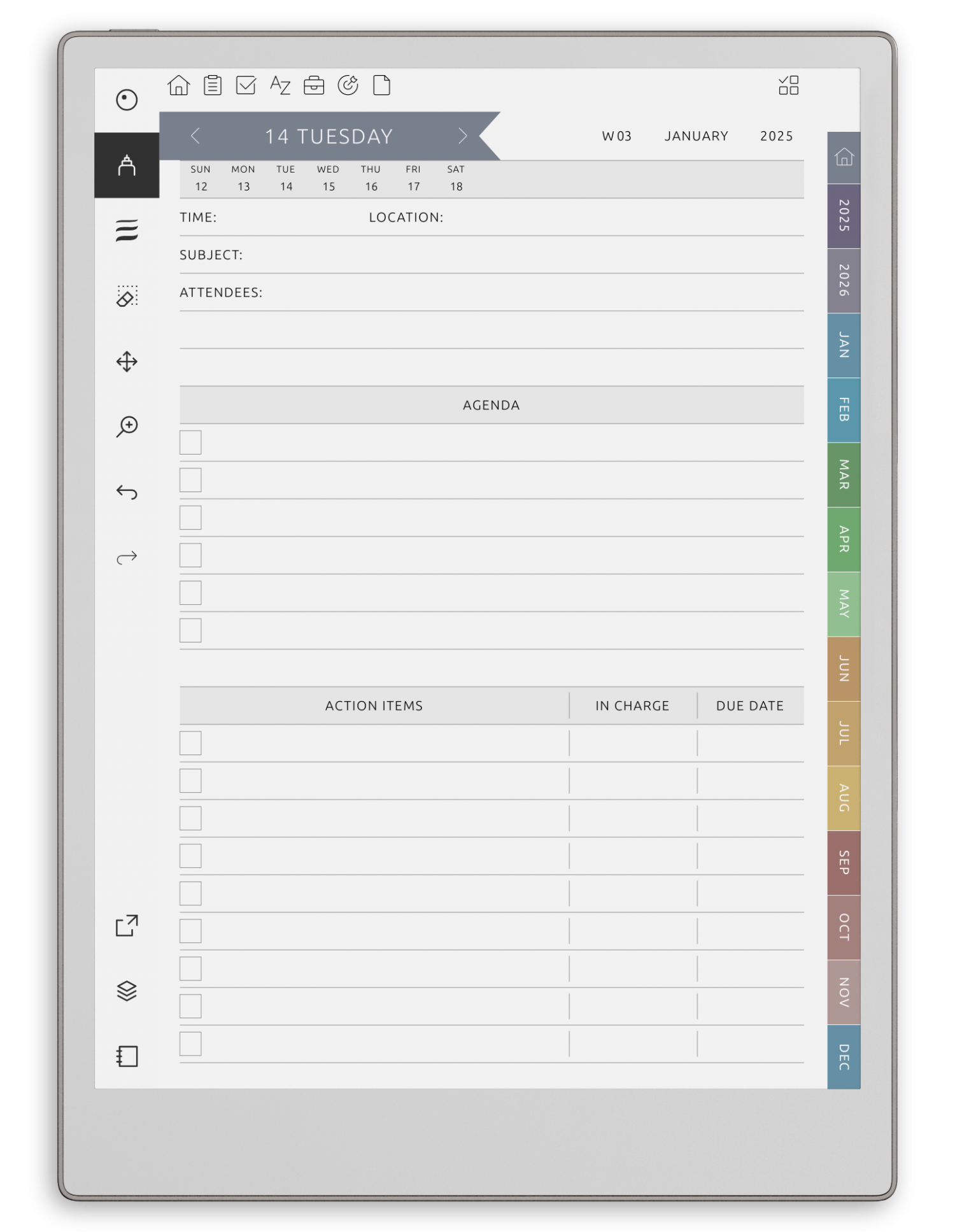reMarkable Business Meeting Notes - Portrait Elegant-Color Theme