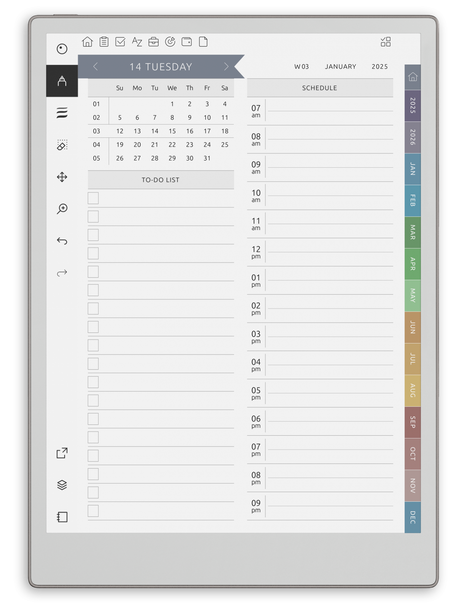 reMarkable Business Planner - Portrait Elegant-Color Theme