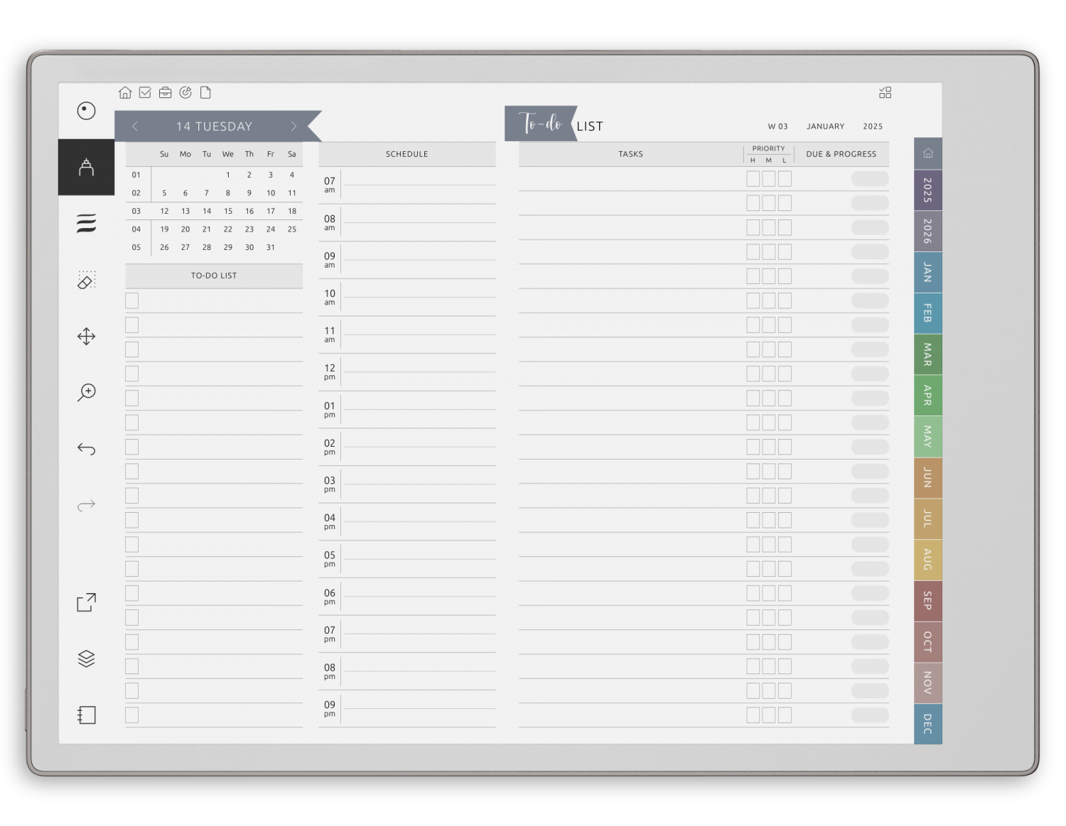 reMarkable To-Do List - Landscape Elegant-Color Theme