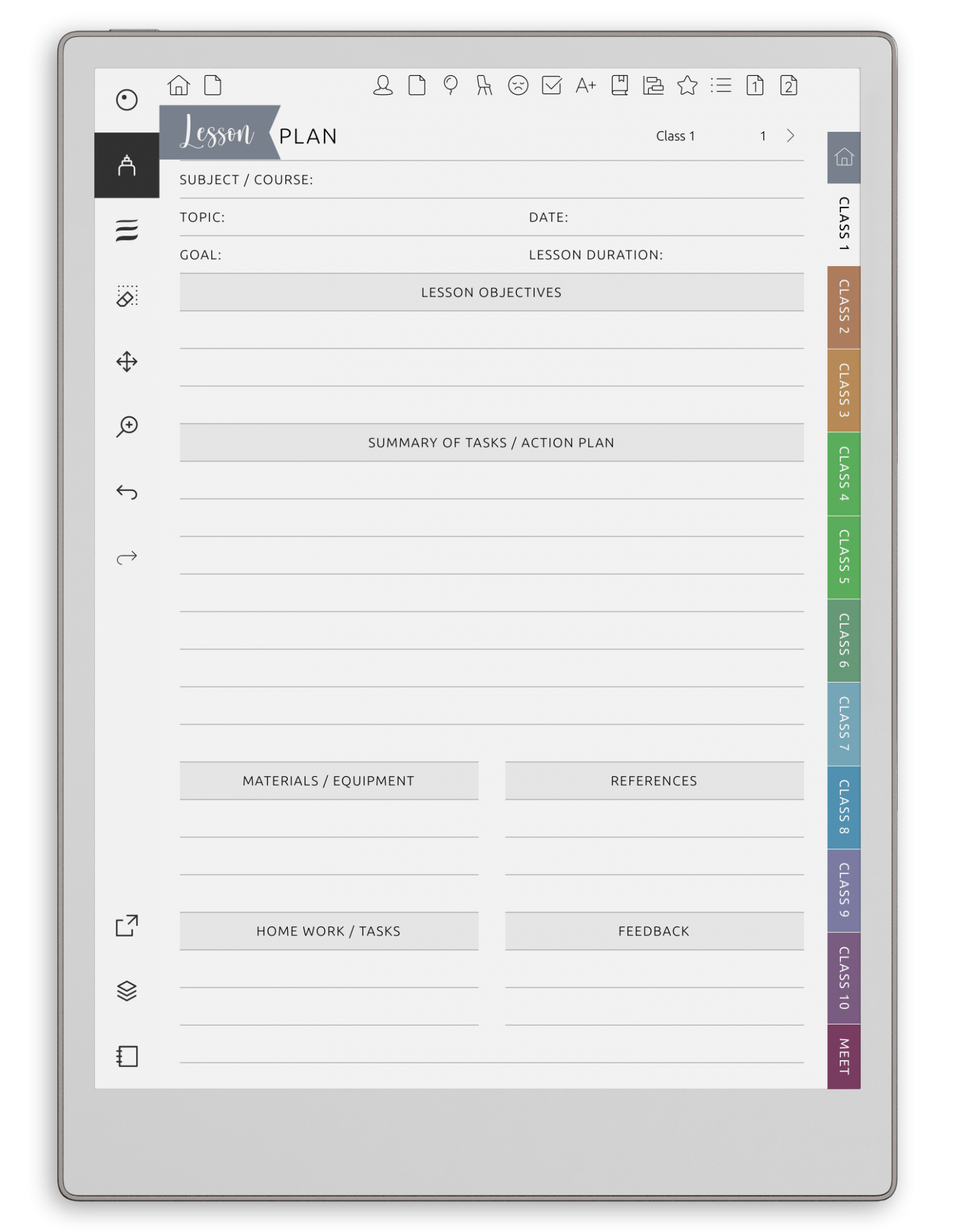reMarkable Teacher Planner - Portrait Elegant-Color Theme