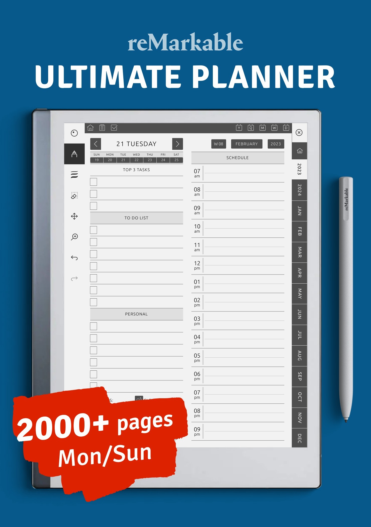 Download Ultimate reMarkable Planner Hyperlinked PDF