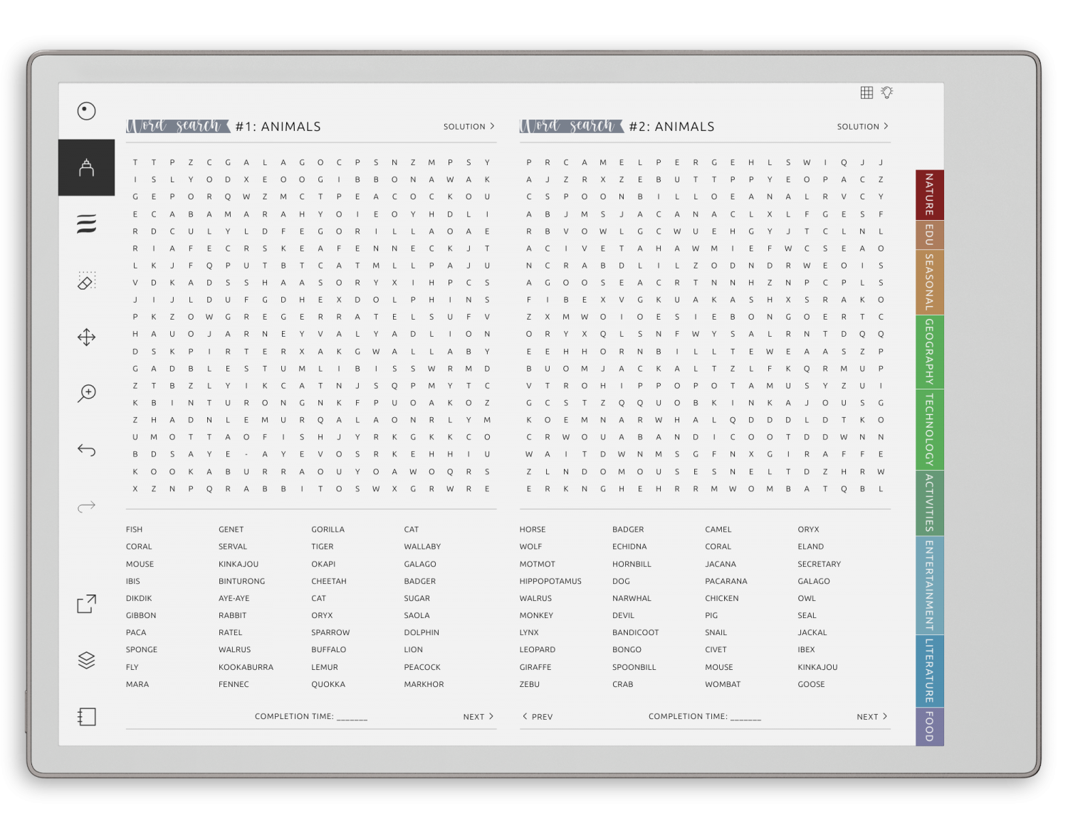 reMarkable Word Search Puzzles - Landscape Elegant-Color Theme