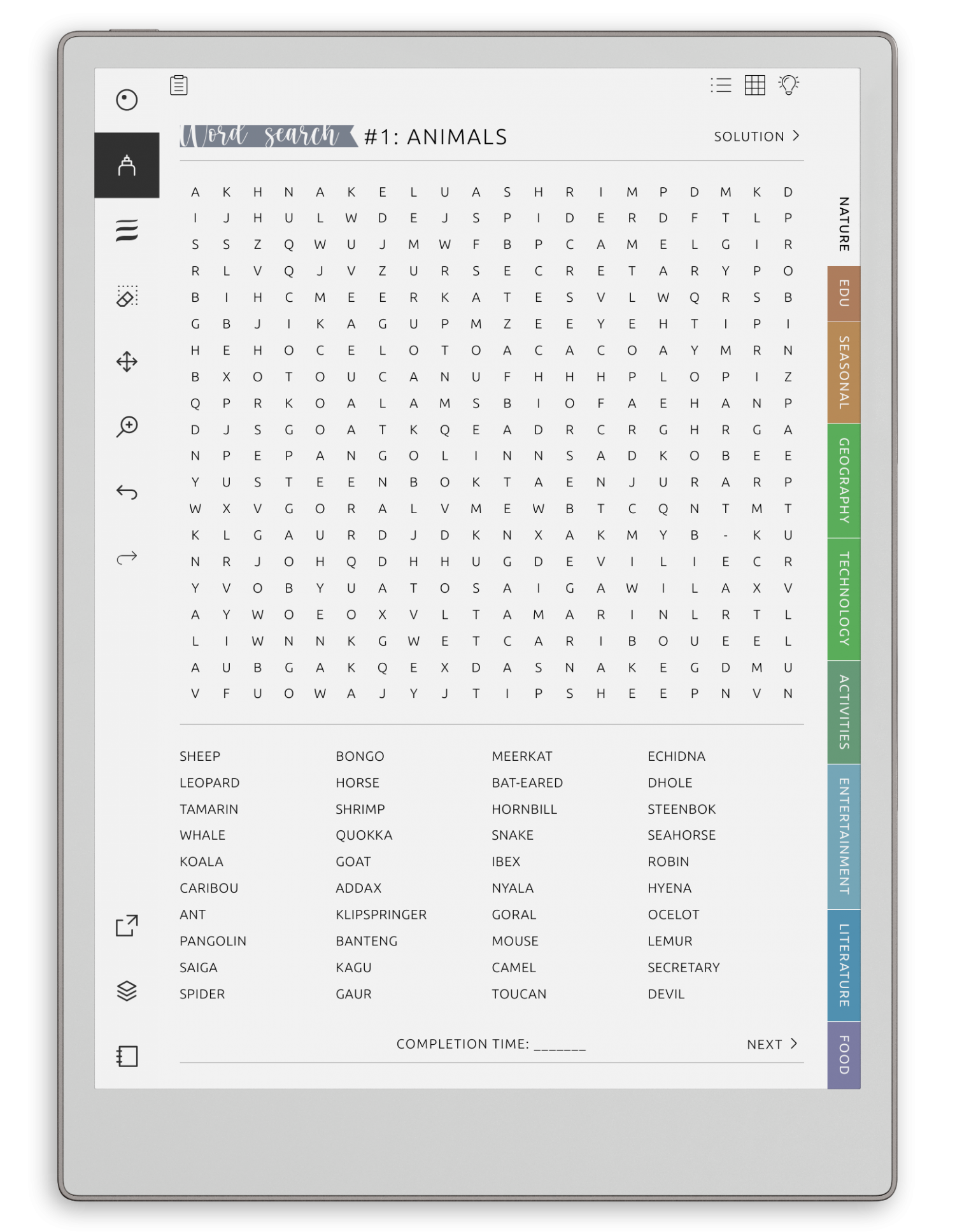 reMarkable Word Search Puzzles - Portrait Elegant-Color Theme