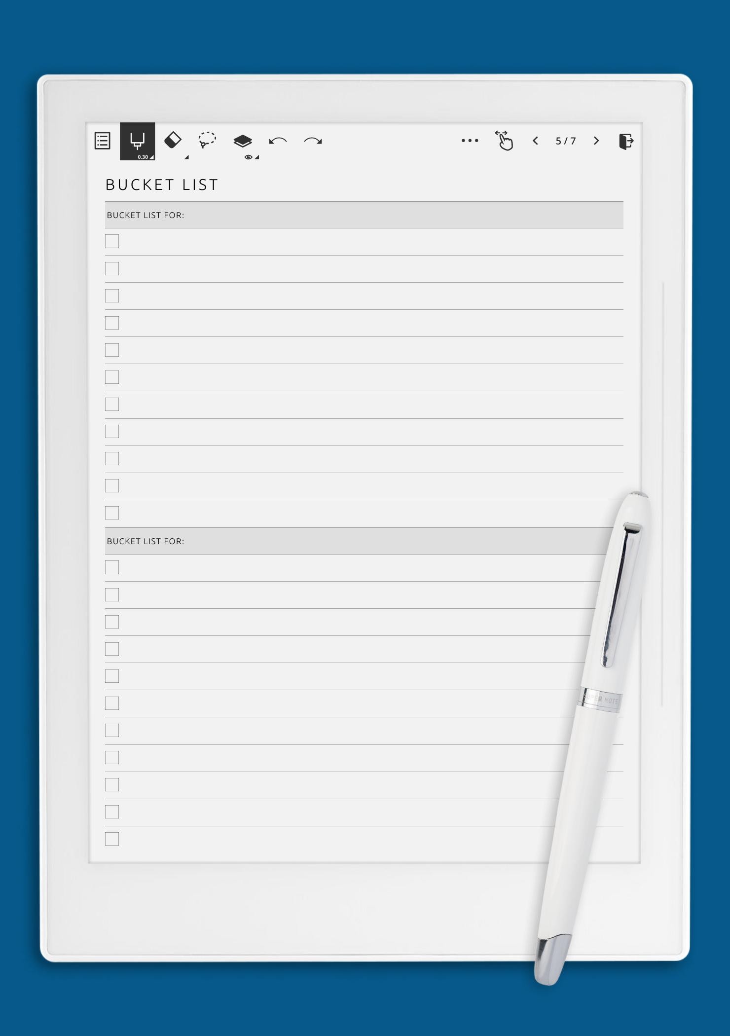 Bucket List Printable Bucket List Printable Insert Bucket List Editable PDF Bucket  List Planner Insert Bucket List Template 
