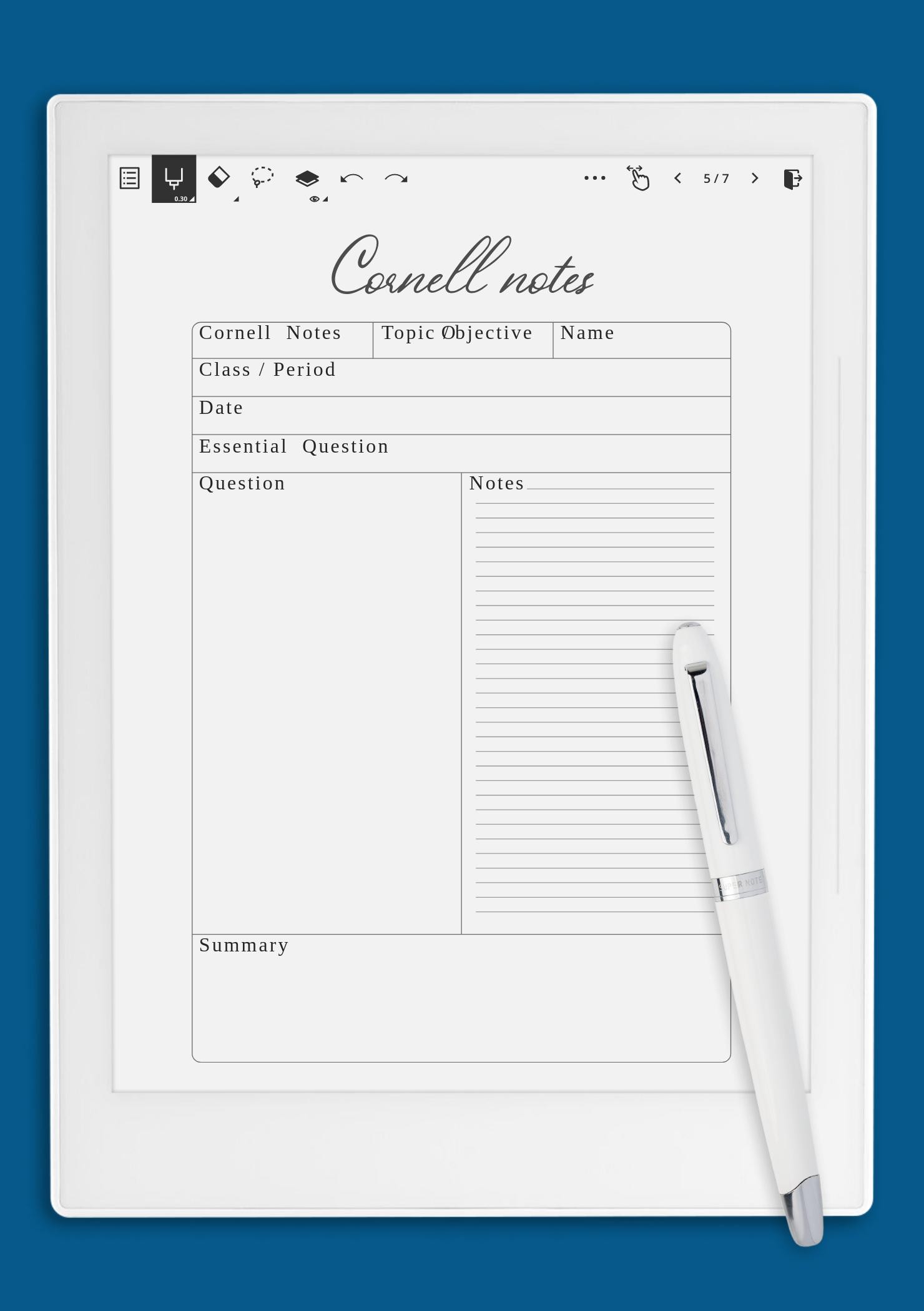 Student Note Taking Template Printable Pack A4, A5 and Letter