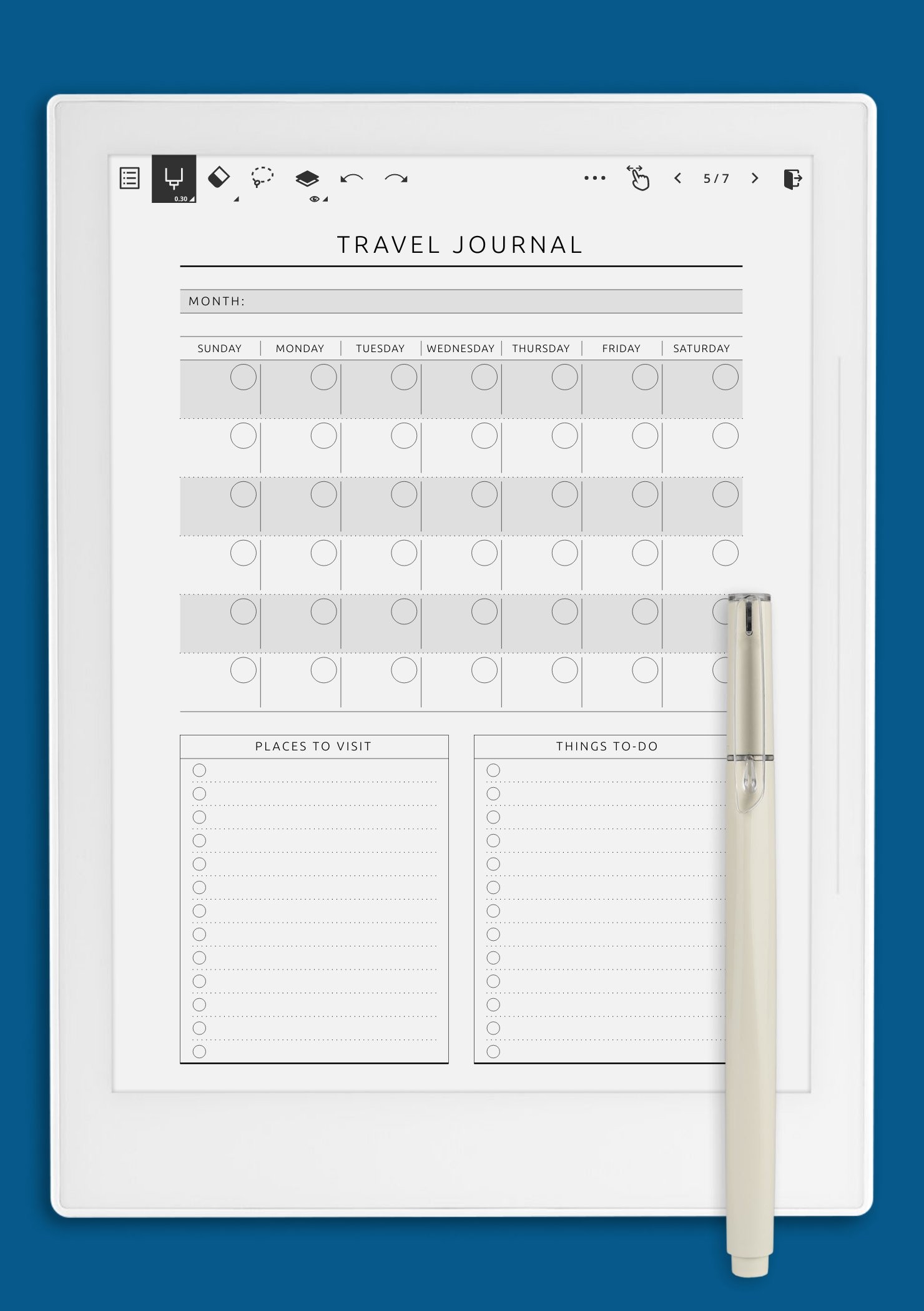 Travel Journal & Planner, Printable