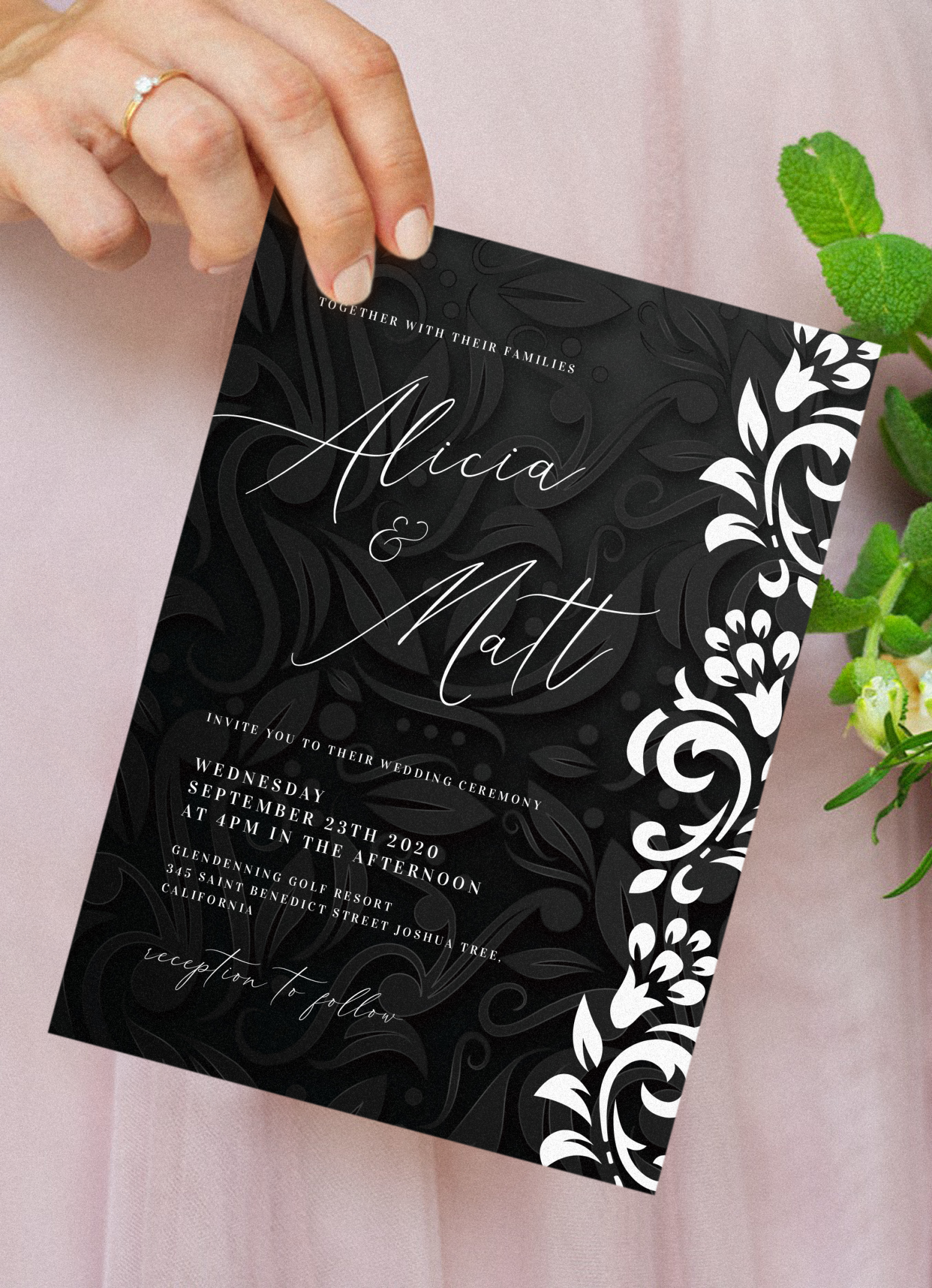 Black Acrylic Invitation Cards + Free Invitation Templates