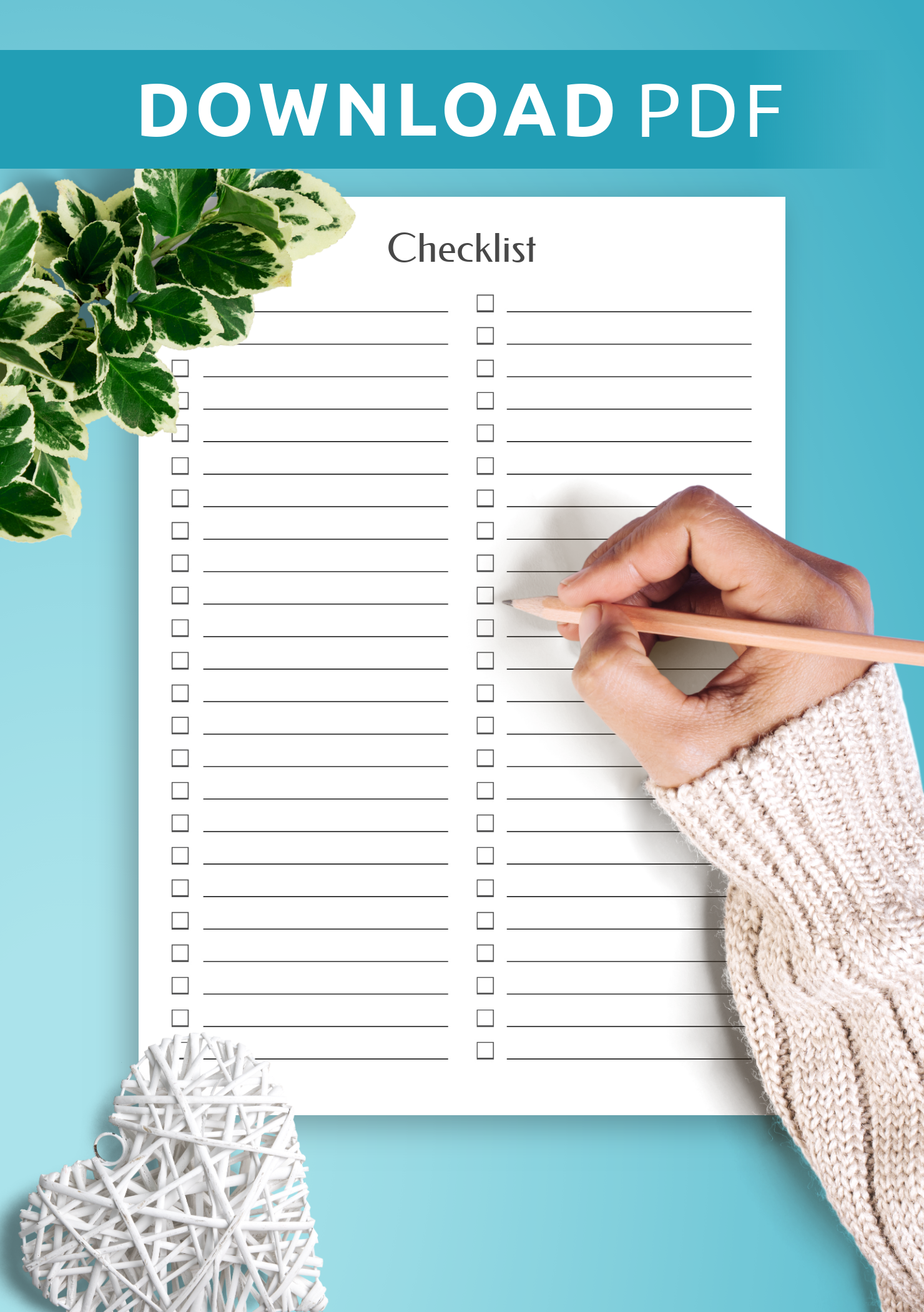 Download Printable Blank Checklist Template PDF With Regard To Blank Checklist Template Pdf