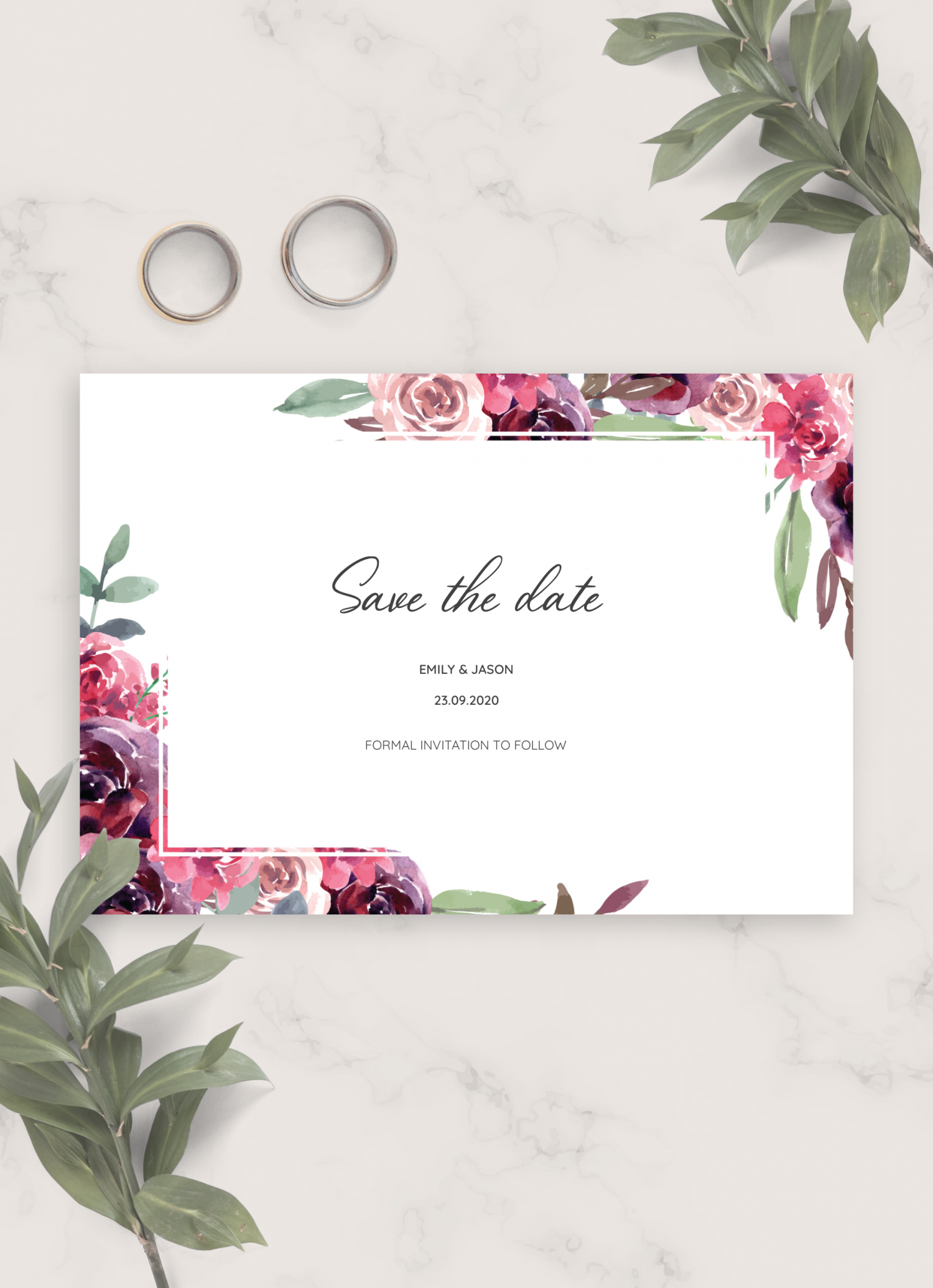 Buy Save the Date Template, Instant Download, Save the Date Cards,  Printable Save the Date, Burgundy Save the Day Invites DIY, Templett, C6  Online in India 