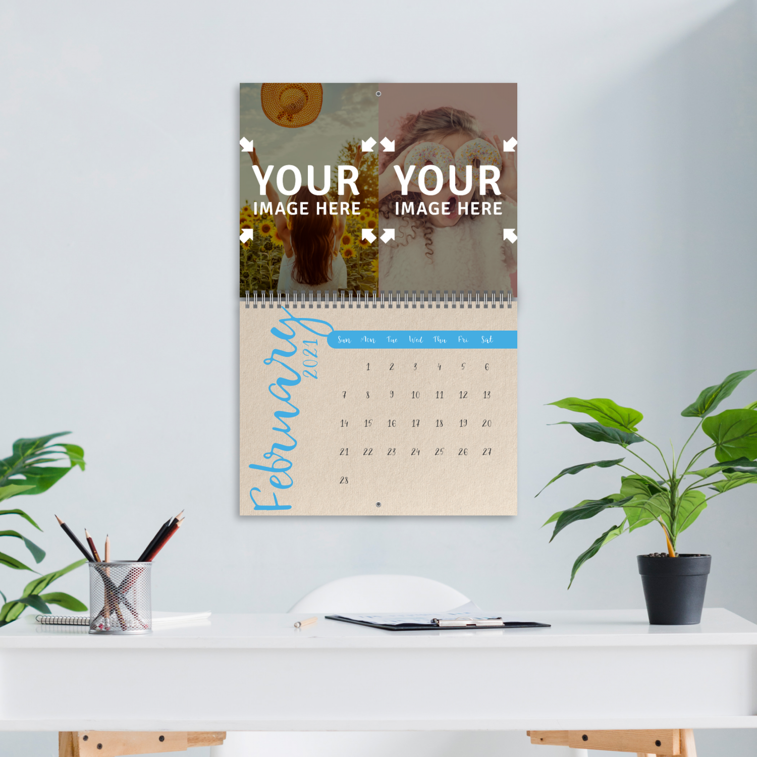 Custom Photo Wall Calendar - Add photos and customize online