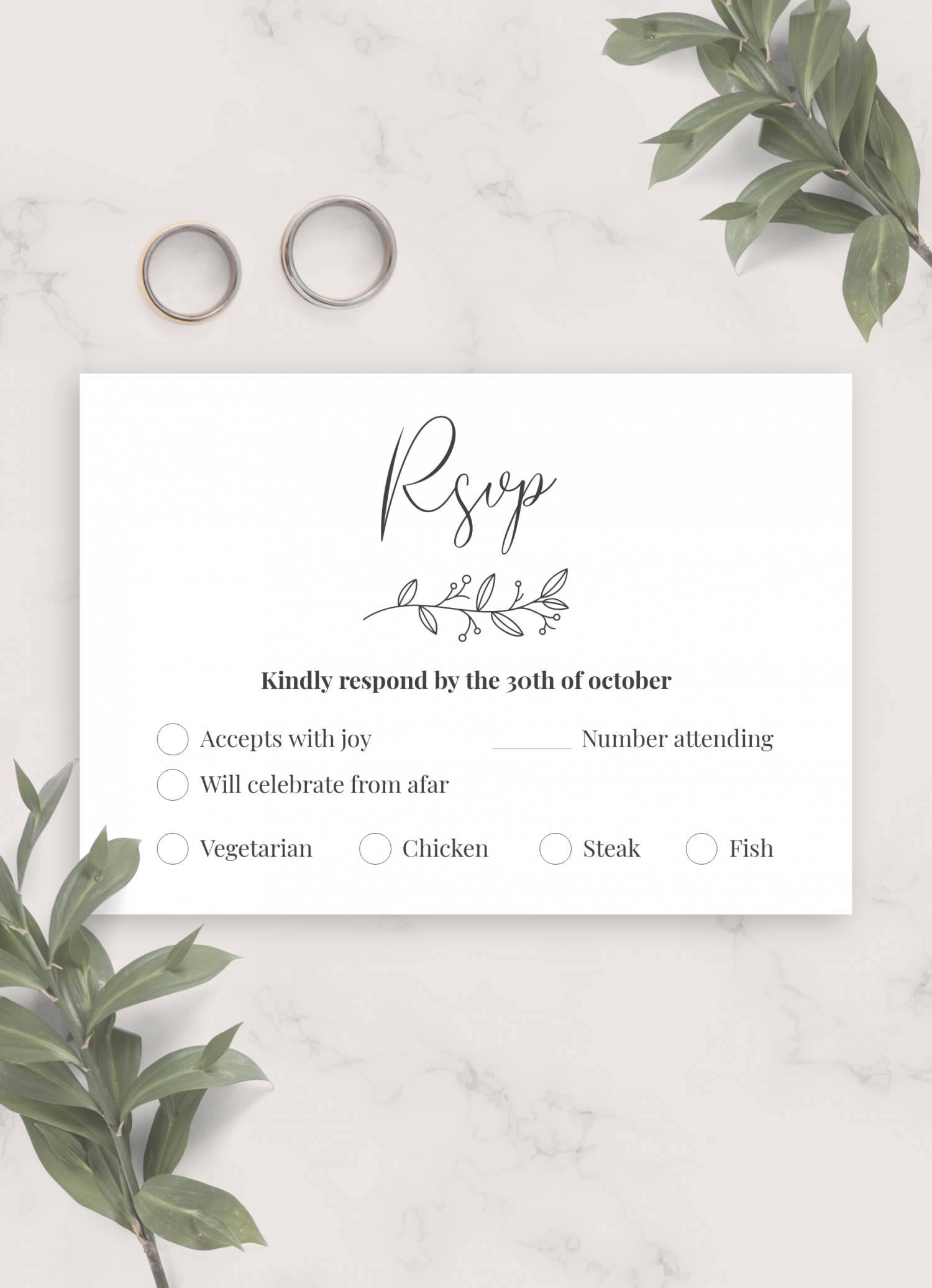 Printable Wedding Rsvp Cards