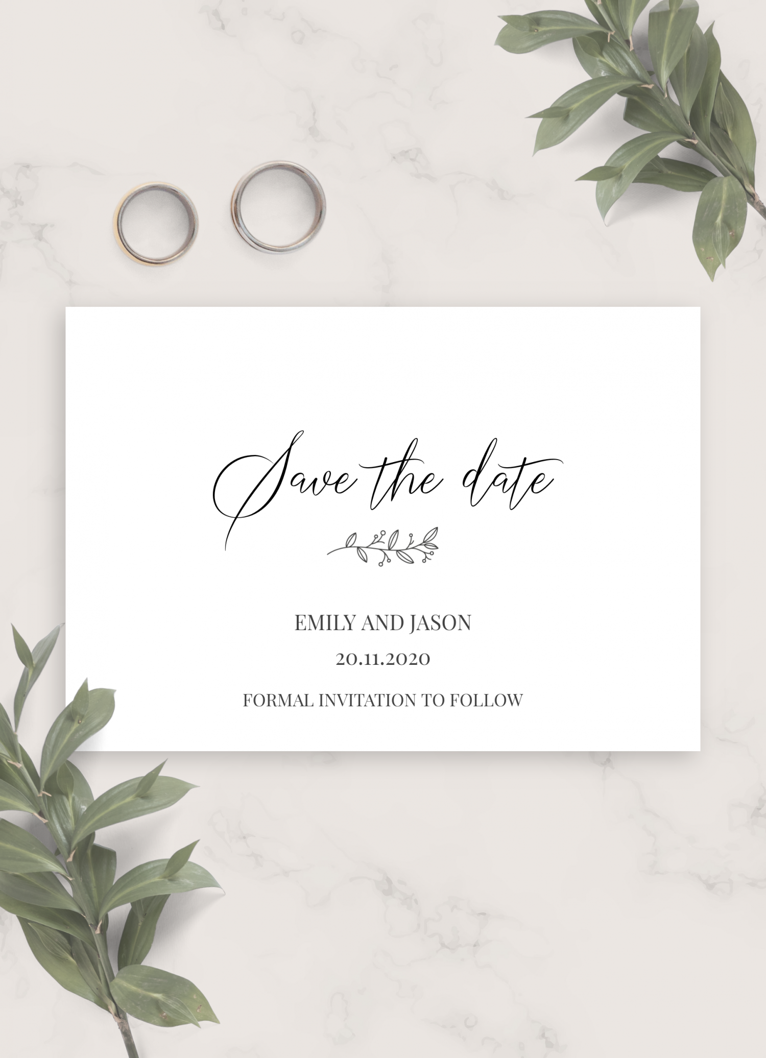 Download Printable Classic Elegant Wedding Save The Date Card PDF Pertaining To Save The Date Cards Templates